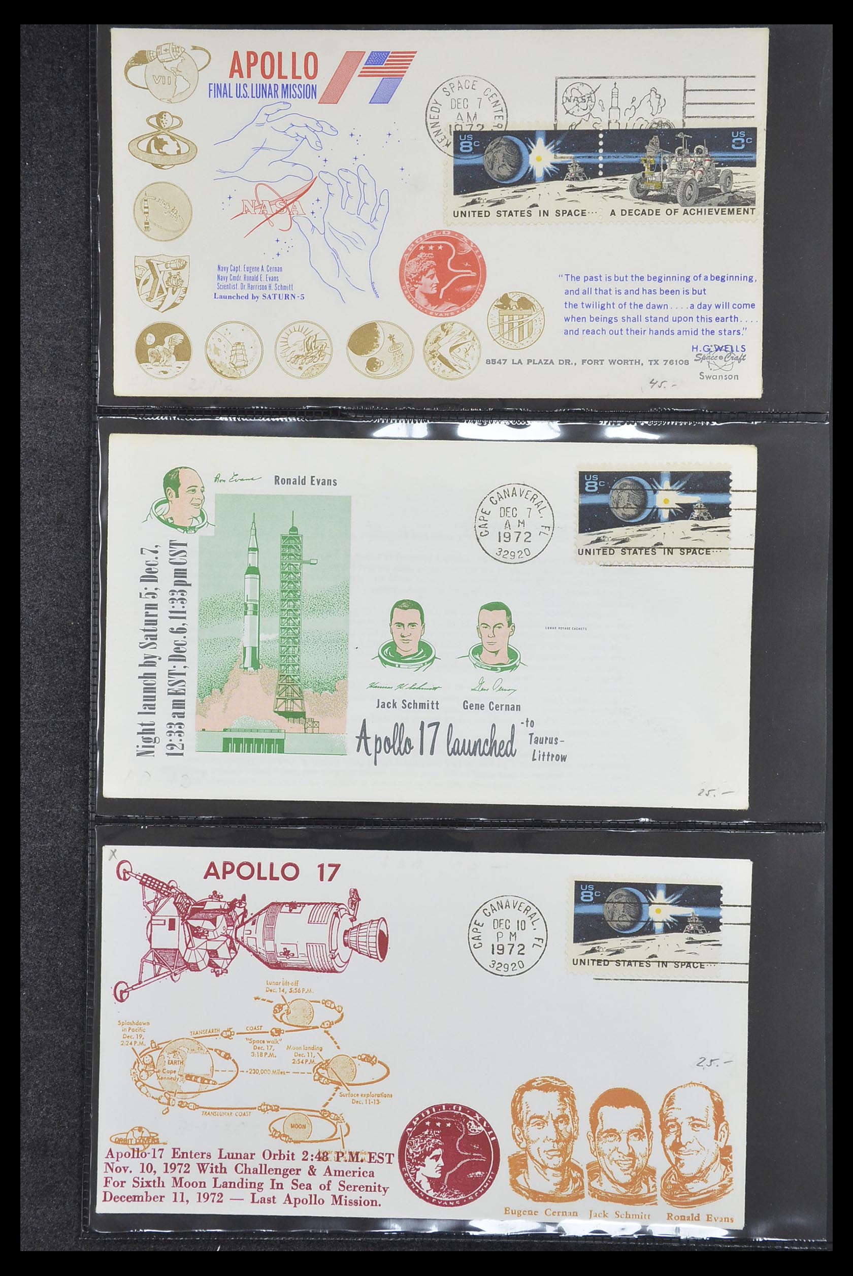 33186 042 - Postzegelverzameling 33186 Motief ruimtevaart 1961-1984.