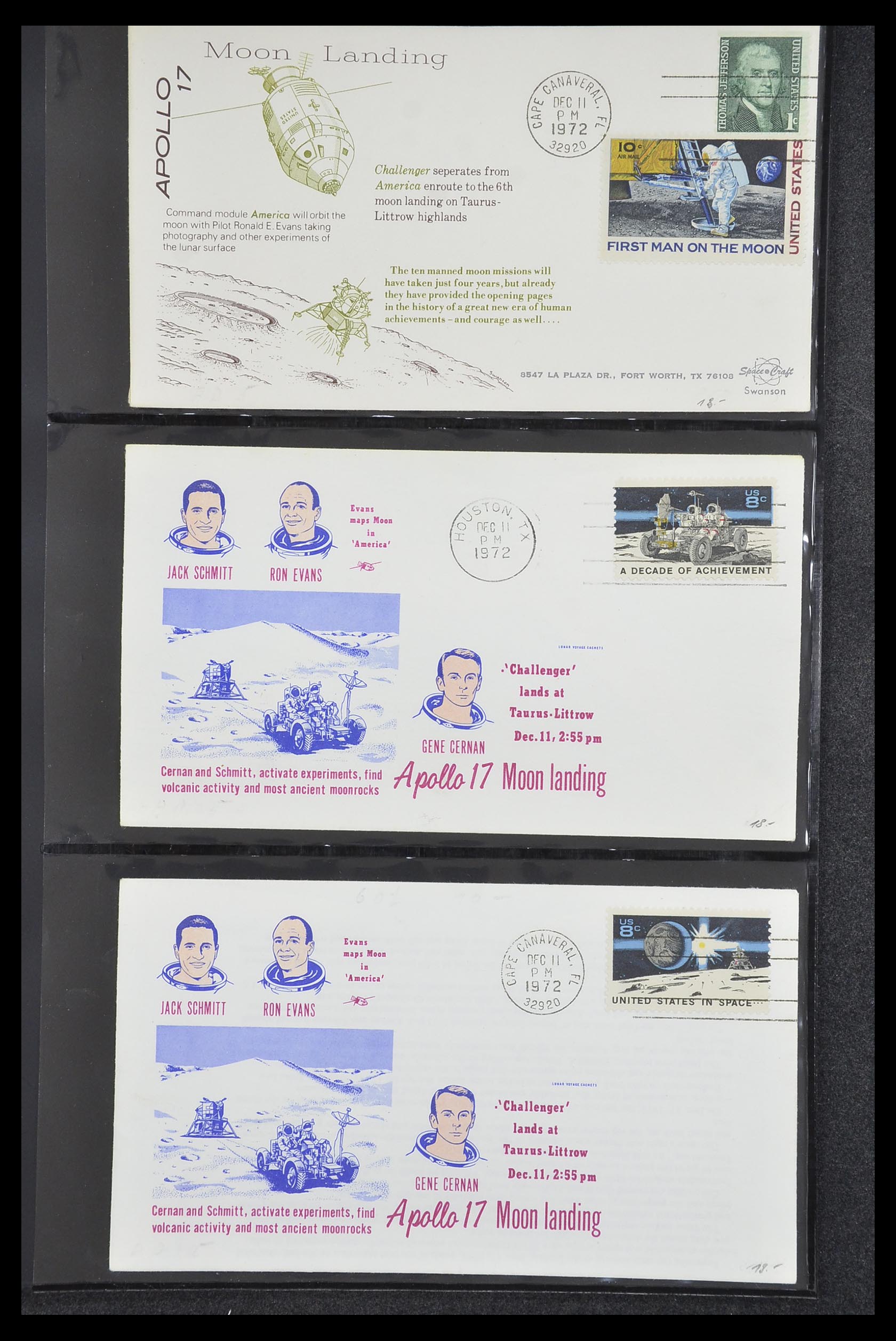 33186 043 - Postzegelverzameling 33186 Motief ruimtevaart 1961-1984.