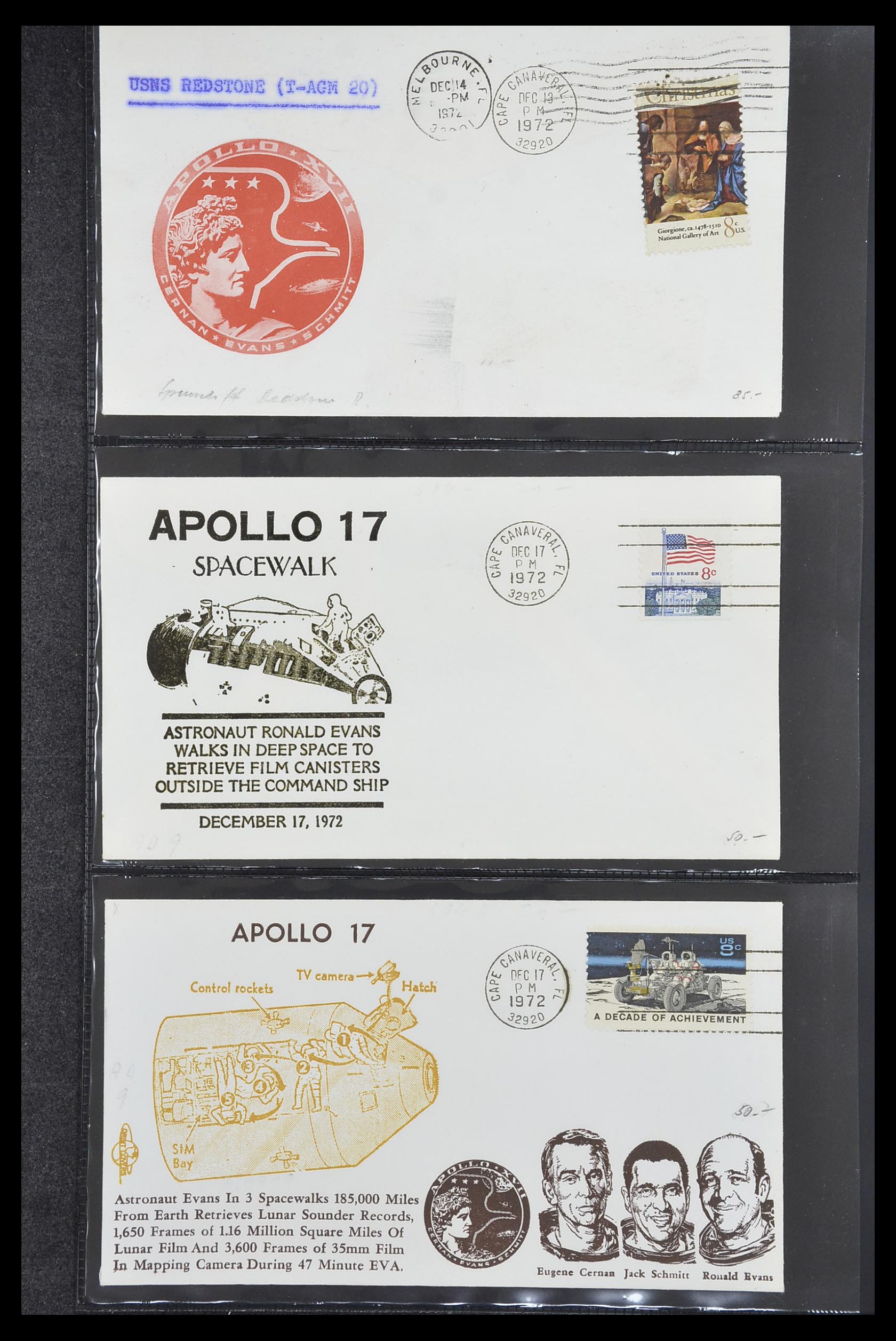 33186 046 - Postzegelverzameling 33186 Motief ruimtevaart 1961-1984.