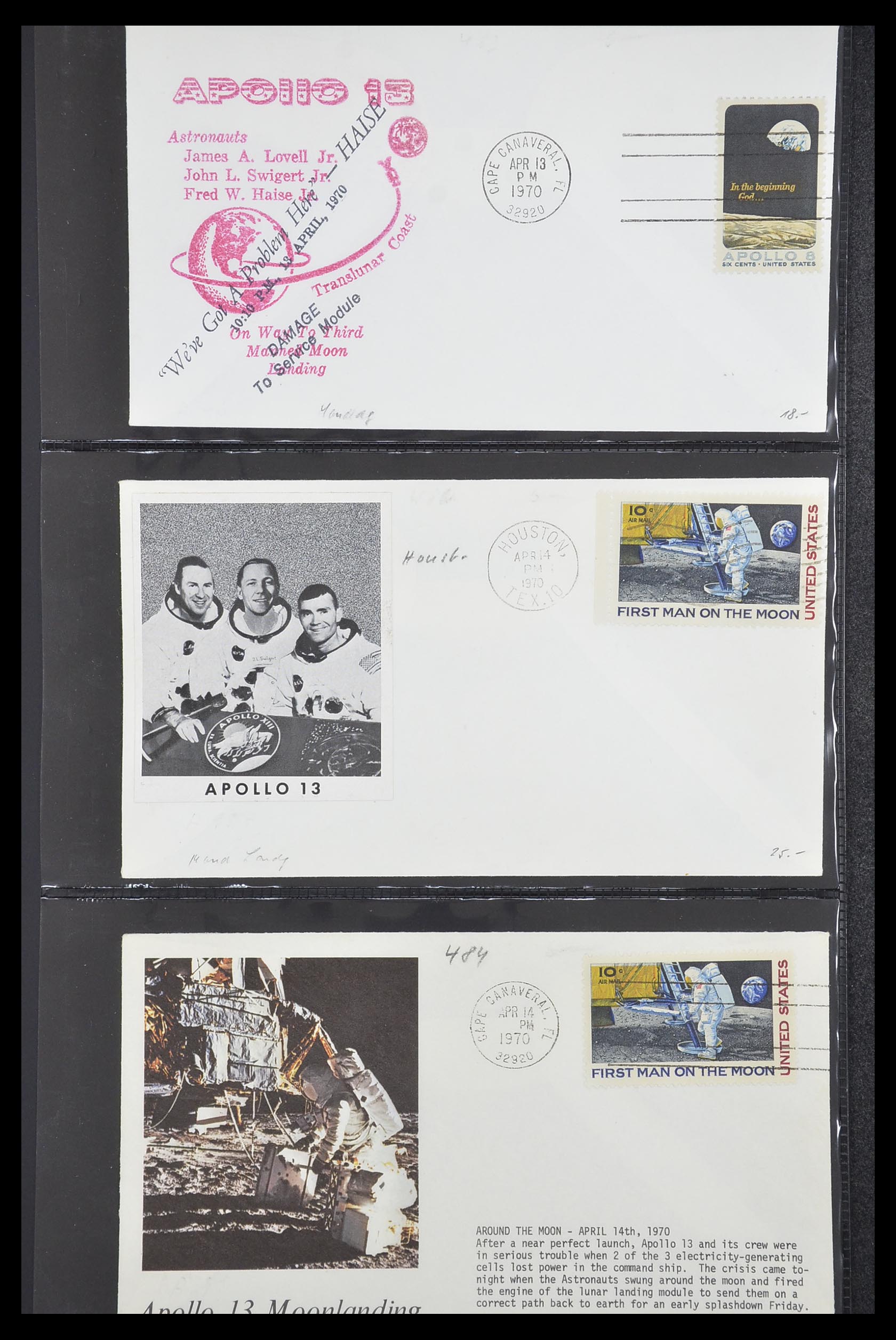 33186 082 - Postzegelverzameling 33186 Motief ruimtevaart 1961-1984.