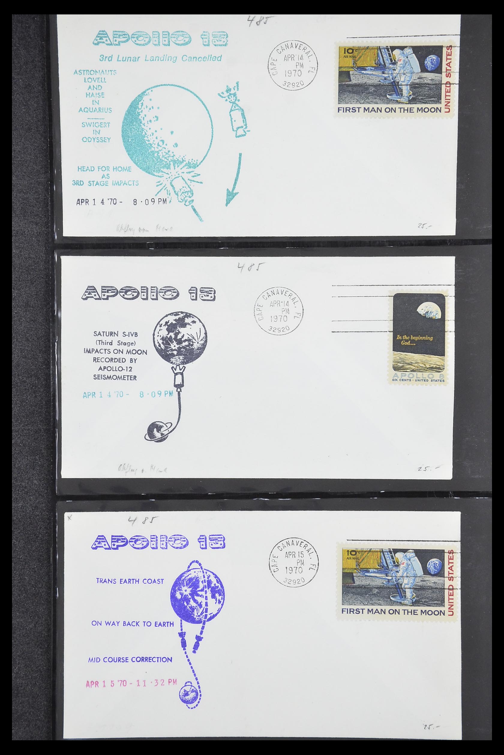 33186 083 - Postzegelverzameling 33186 Motief ruimtevaart 1961-1984.