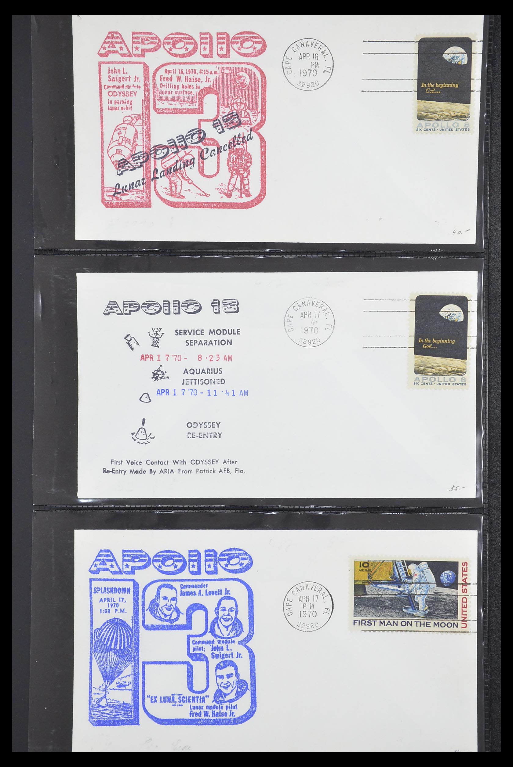 33186 084 - Postzegelverzameling 33186 Motief ruimtevaart 1961-1984.