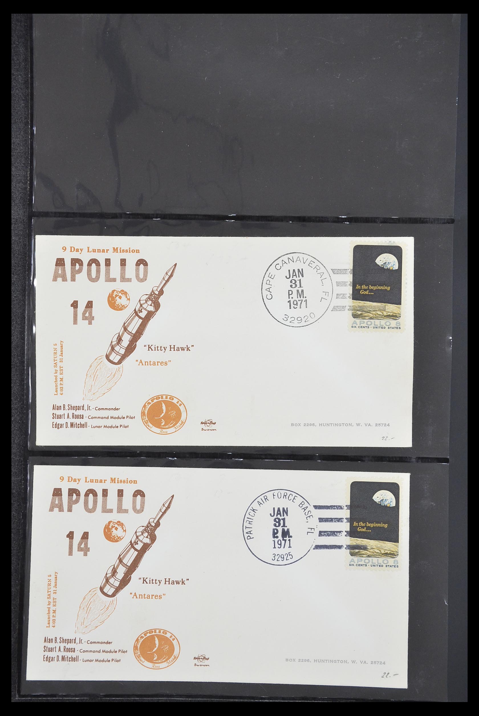 33186 085 - Postzegelverzameling 33186 Motief ruimtevaart 1961-1984.