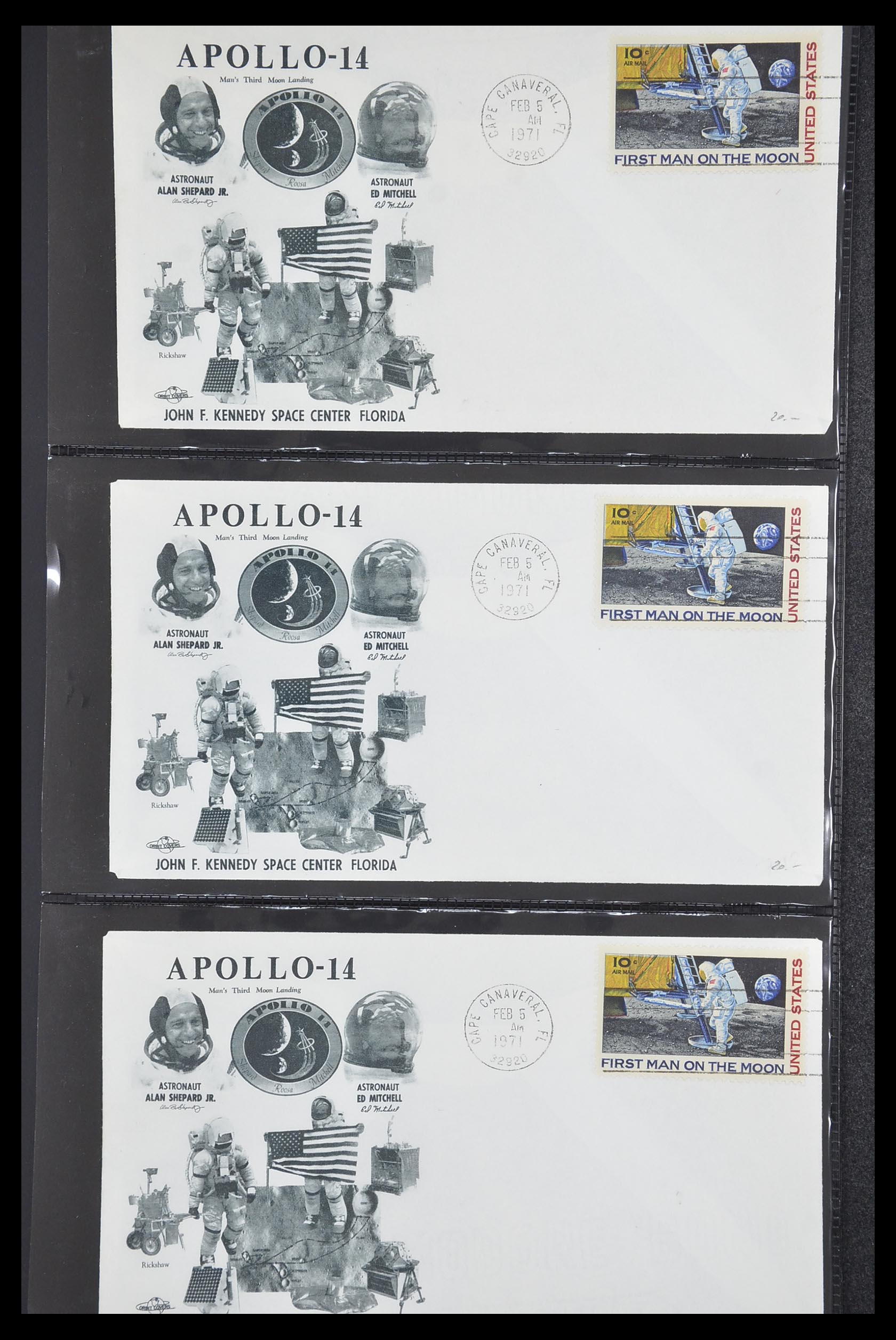 33186 088 - Postzegelverzameling 33186 Motief ruimtevaart 1961-1984.