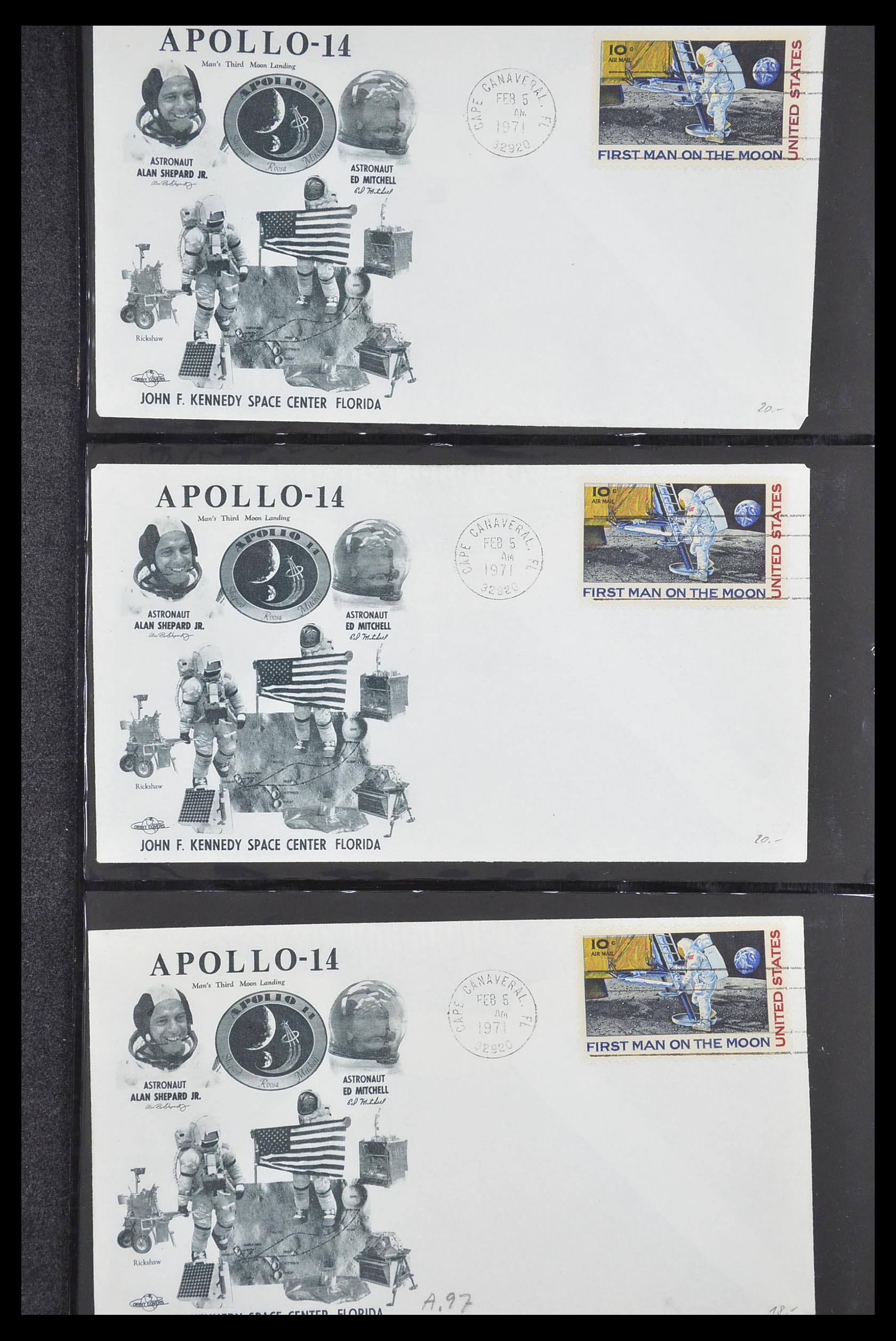 33186 089 - Postzegelverzameling 33186 Motief ruimtevaart 1961-1984.