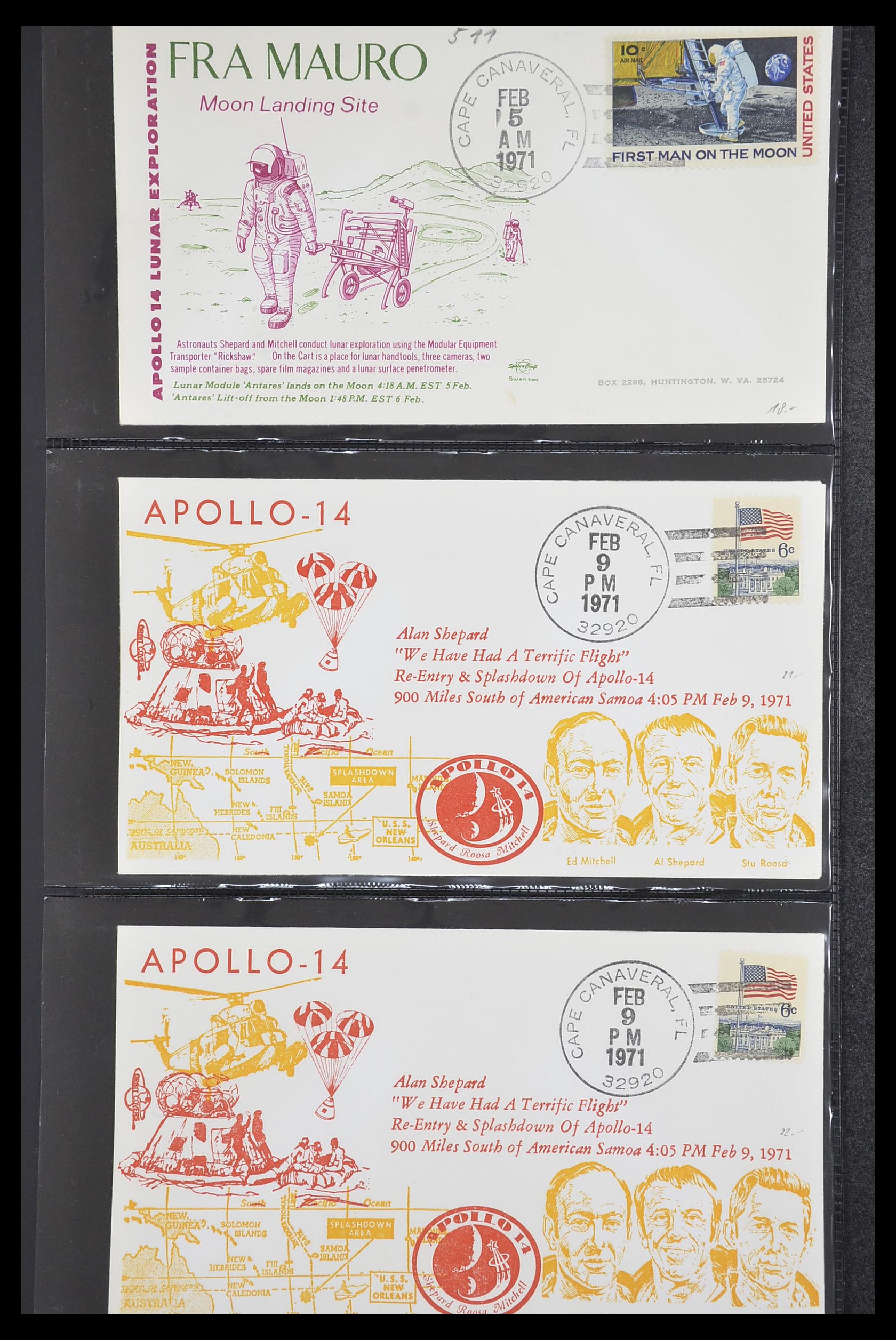 33186 090 - Postzegelverzameling 33186 Motief ruimtevaart 1961-1984.
