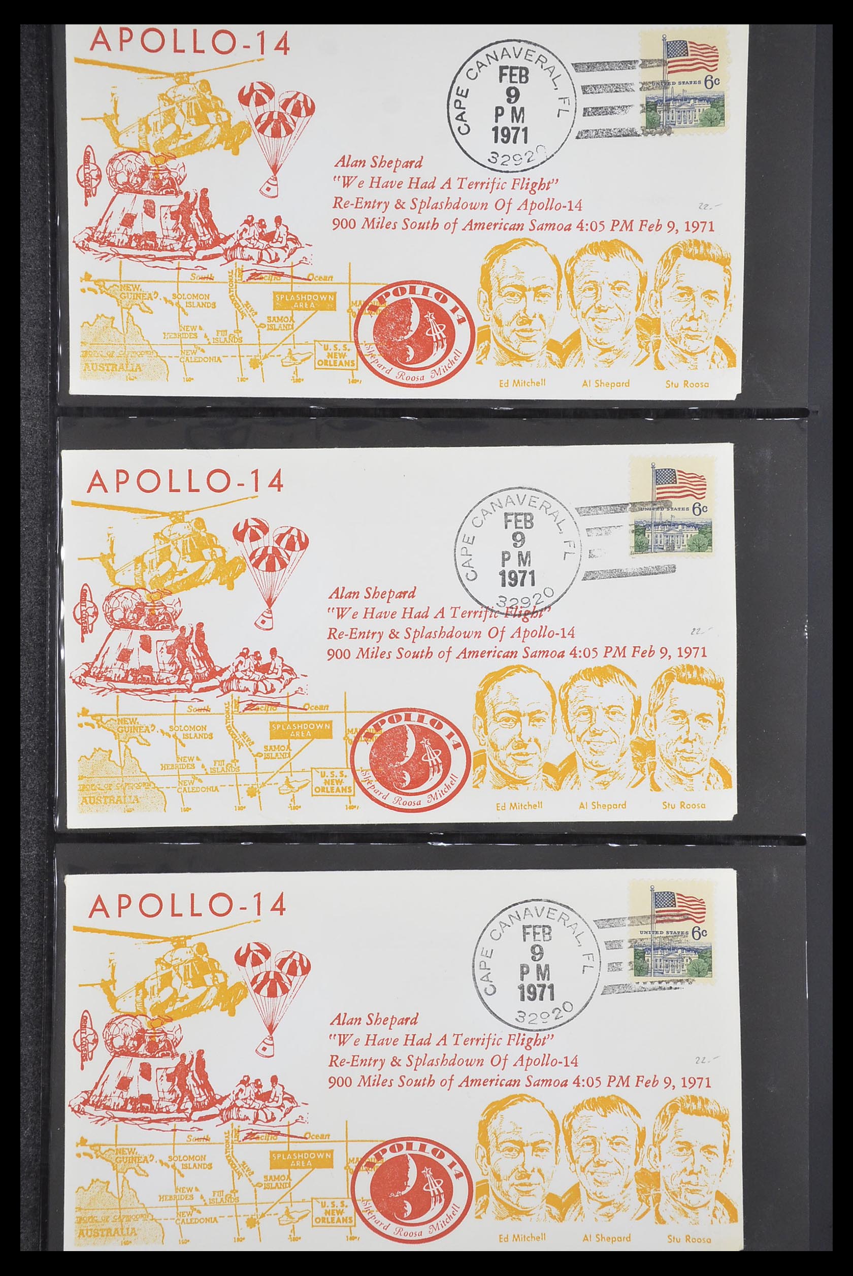 33186 091 - Postzegelverzameling 33186 Motief ruimtevaart 1961-1984.