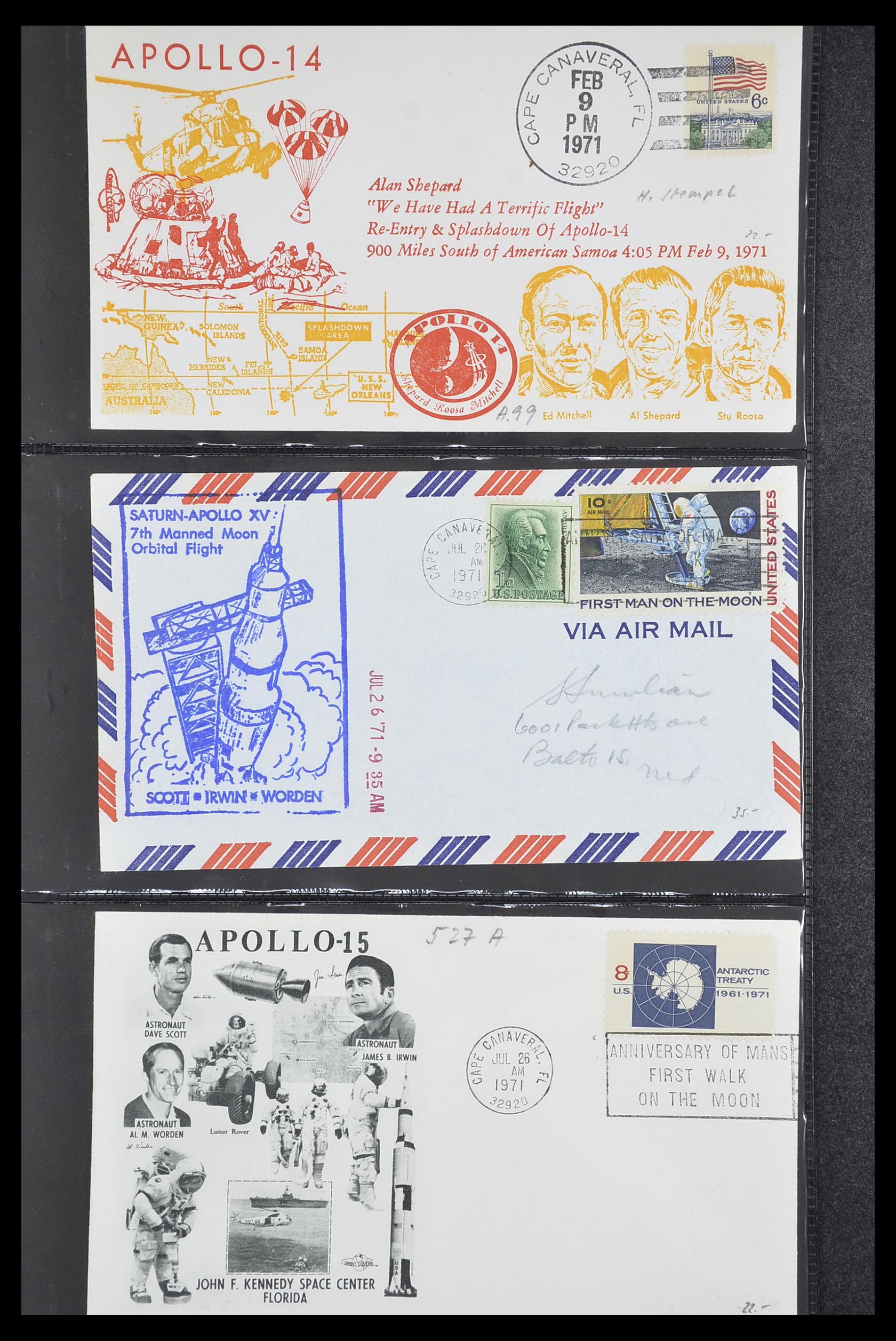 33186 092 - Postzegelverzameling 33186 Motief ruimtevaart 1961-1984.