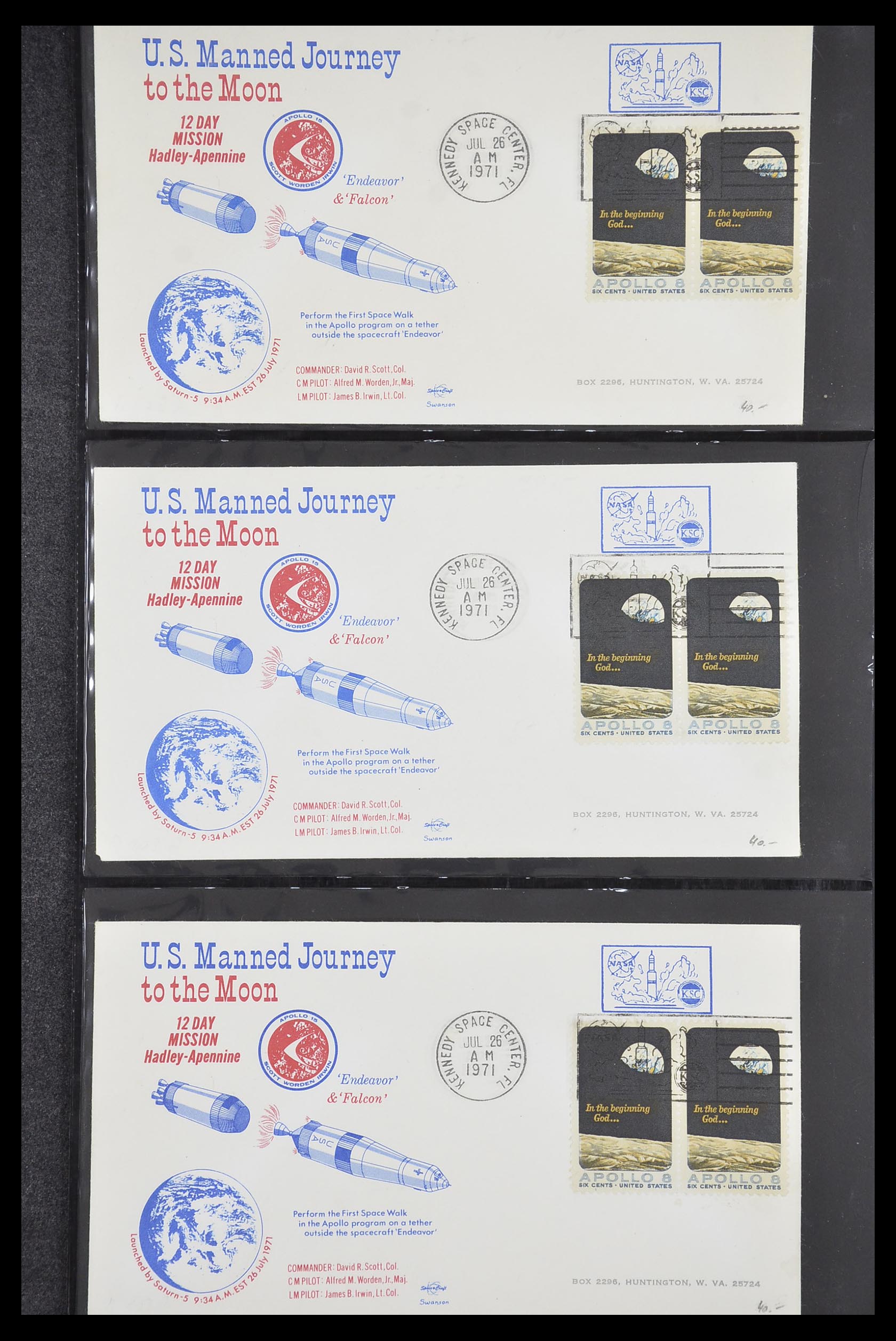 33186 093 - Postzegelverzameling 33186 Motief ruimtevaart 1961-1984.