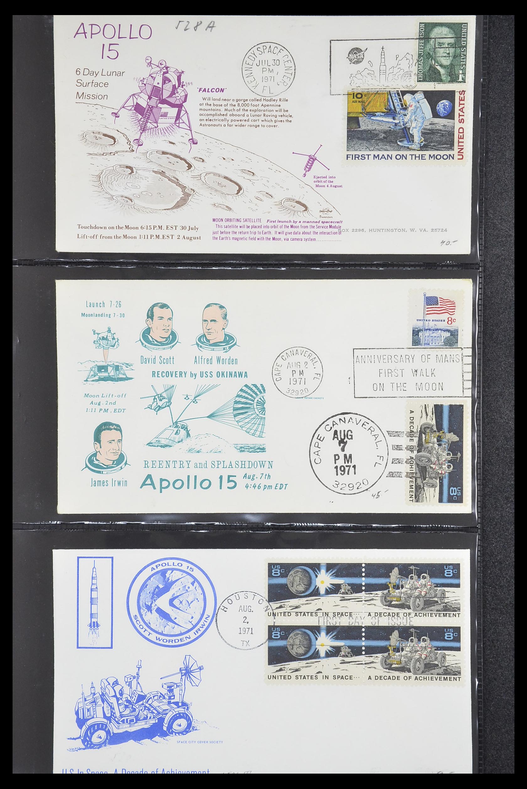 33186 096 - Postzegelverzameling 33186 Motief ruimtevaart 1961-1984.