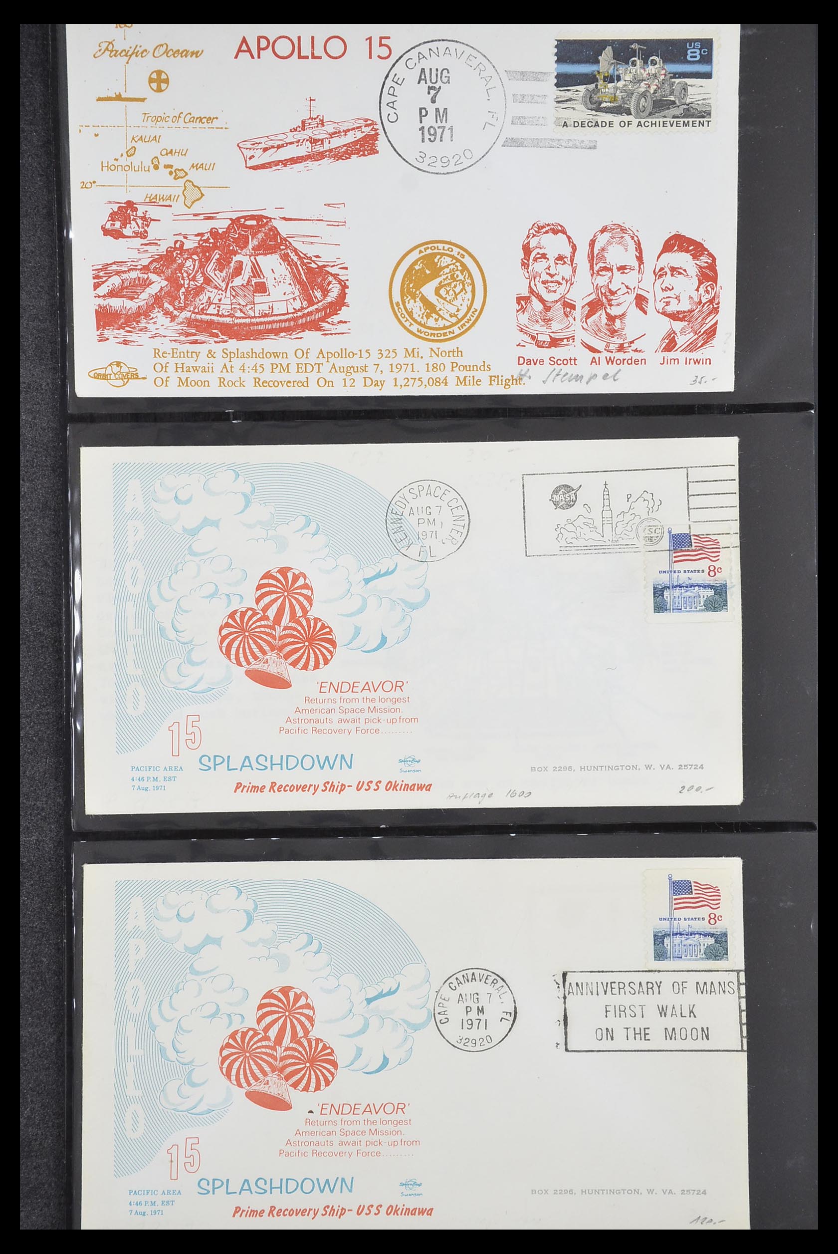 33186 097 - Postzegelverzameling 33186 Motief ruimtevaart 1961-1984.