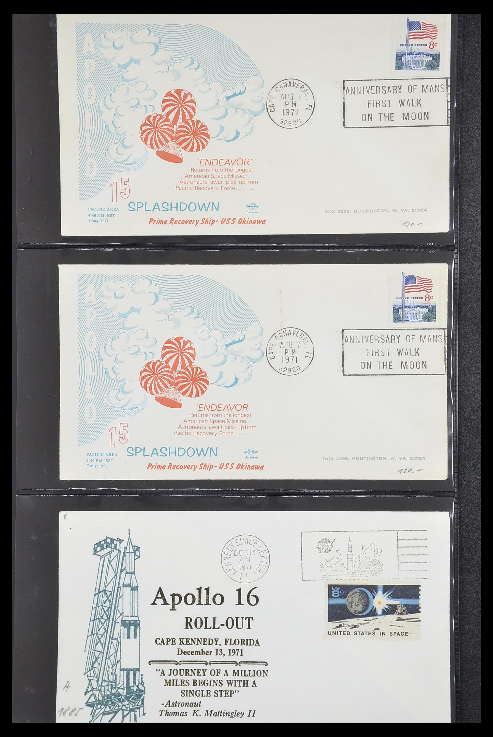 33186 098 - Postzegelverzameling 33186 Motief ruimtevaart 1961-1984.