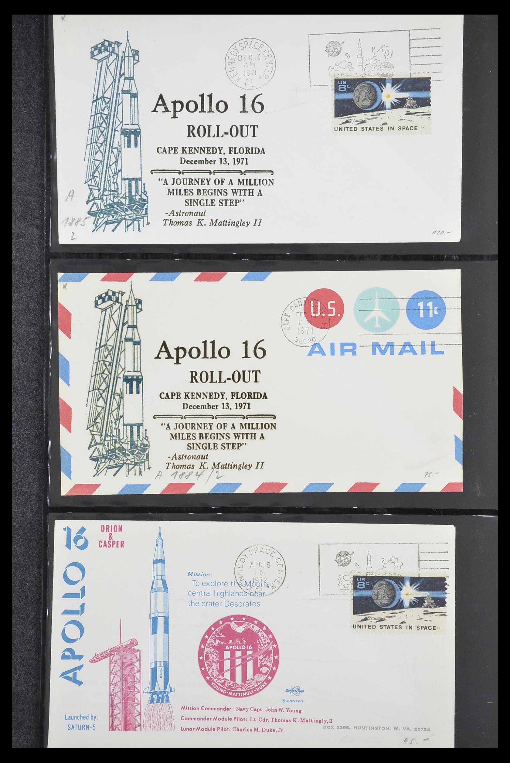 33186 099 - Postzegelverzameling 33186 Motief ruimtevaart 1961-1984.