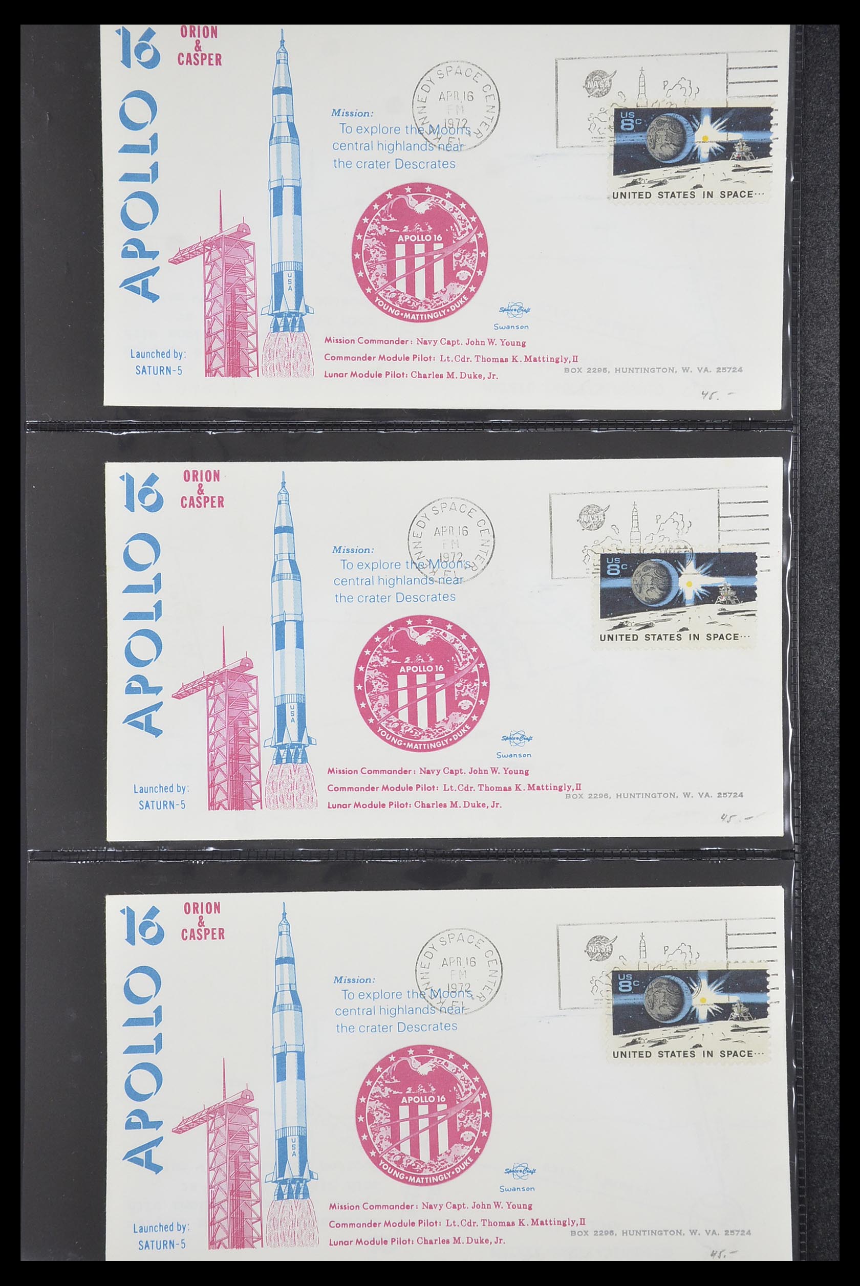 33186 100 - Postzegelverzameling 33186 Motief ruimtevaart 1961-1984.