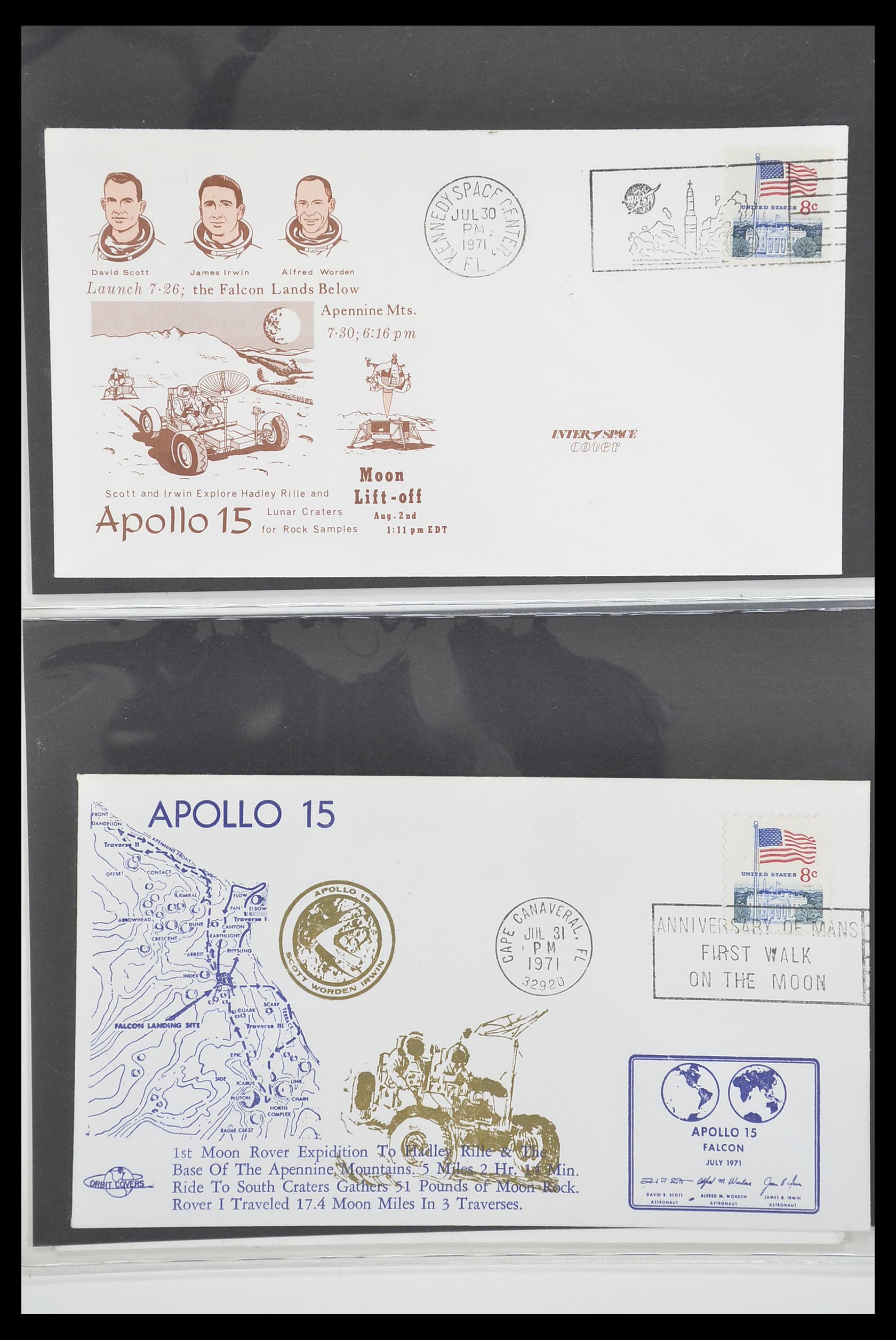 33186 590 - Postzegelverzameling 33186 Motief ruimtevaart 1961-1984.