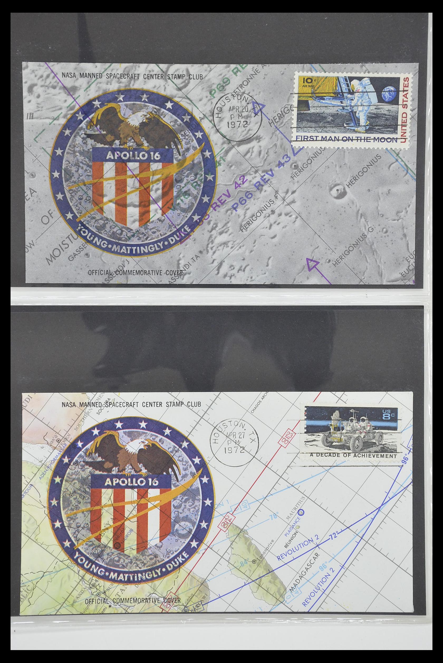33186 594 - Postzegelverzameling 33186 Motief ruimtevaart 1961-1984.