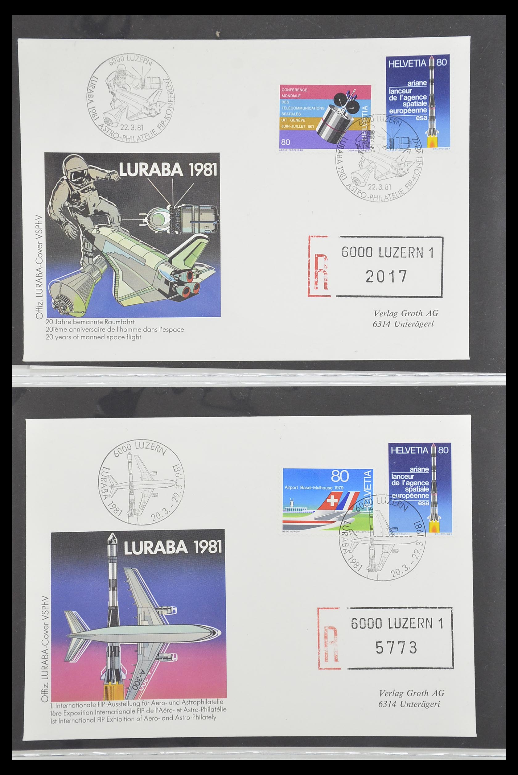 33186 611 - Postzegelverzameling 33186 Motief ruimtevaart 1961-1984.