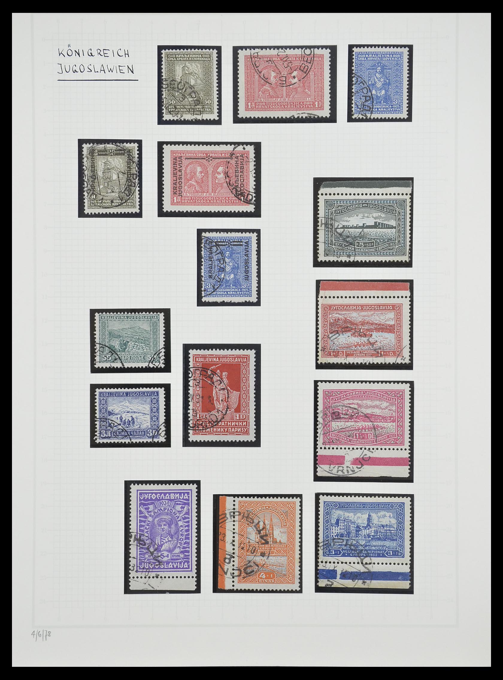 33206 032 - Postzegelverzameling 33206 Joegoslavië 1918-1941.