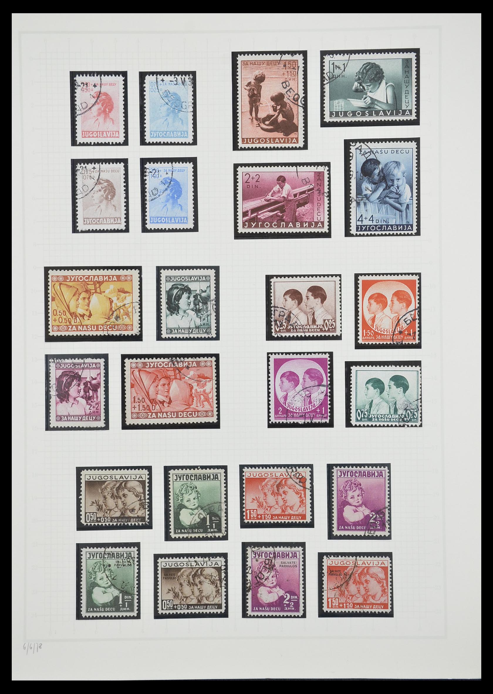 33206 041 - Postzegelverzameling 33206 Joegoslavië 1918-1941.