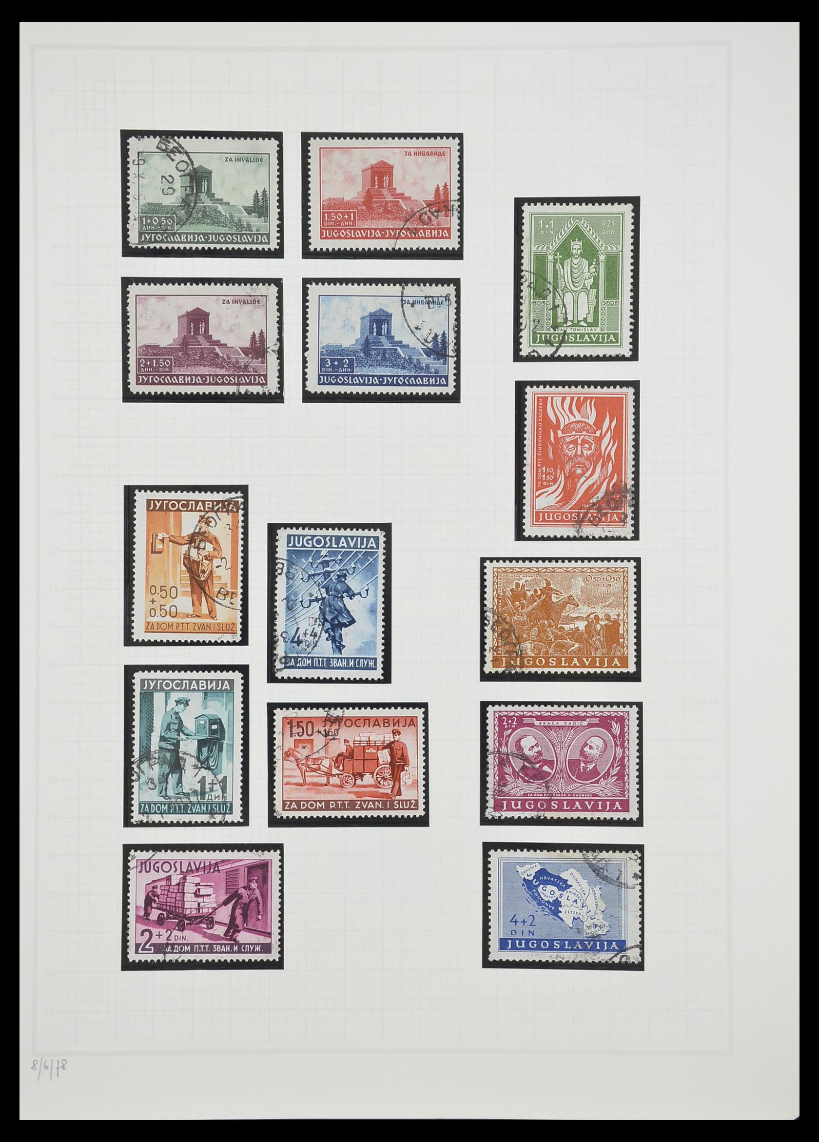 33206 047 - Postzegelverzameling 33206 Joegoslavië 1918-1941.