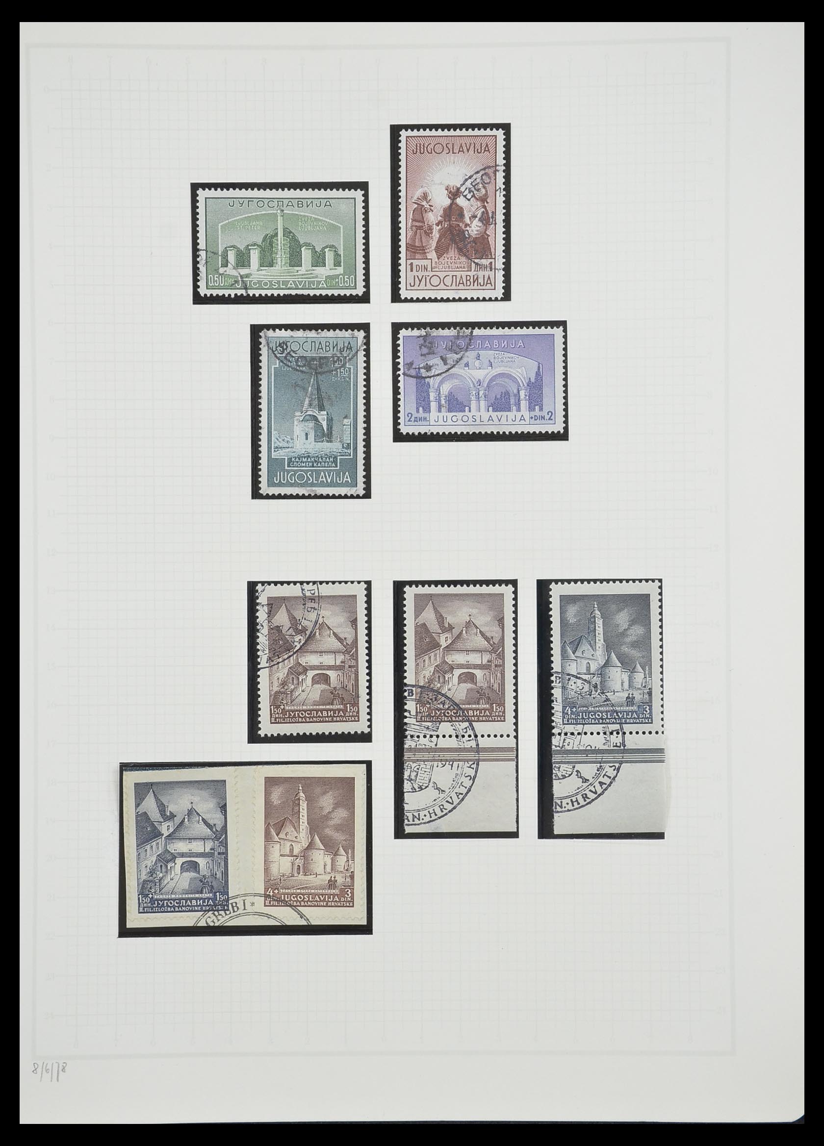 33206 050 - Postzegelverzameling 33206 Joegoslavië 1918-1941.