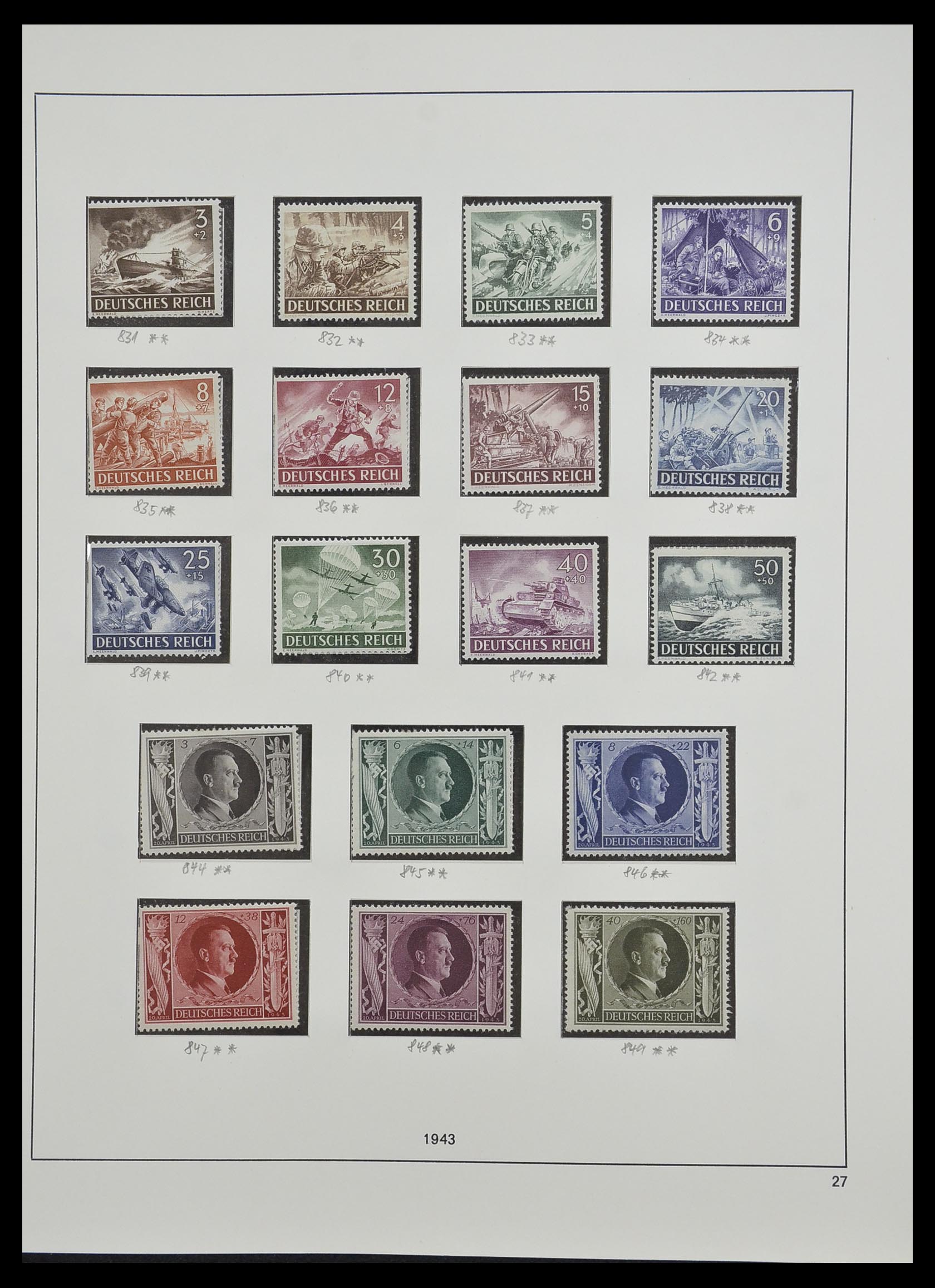 33214 028 - Postzegelverzameling 33214 Duitse Rijk 1933-1945.