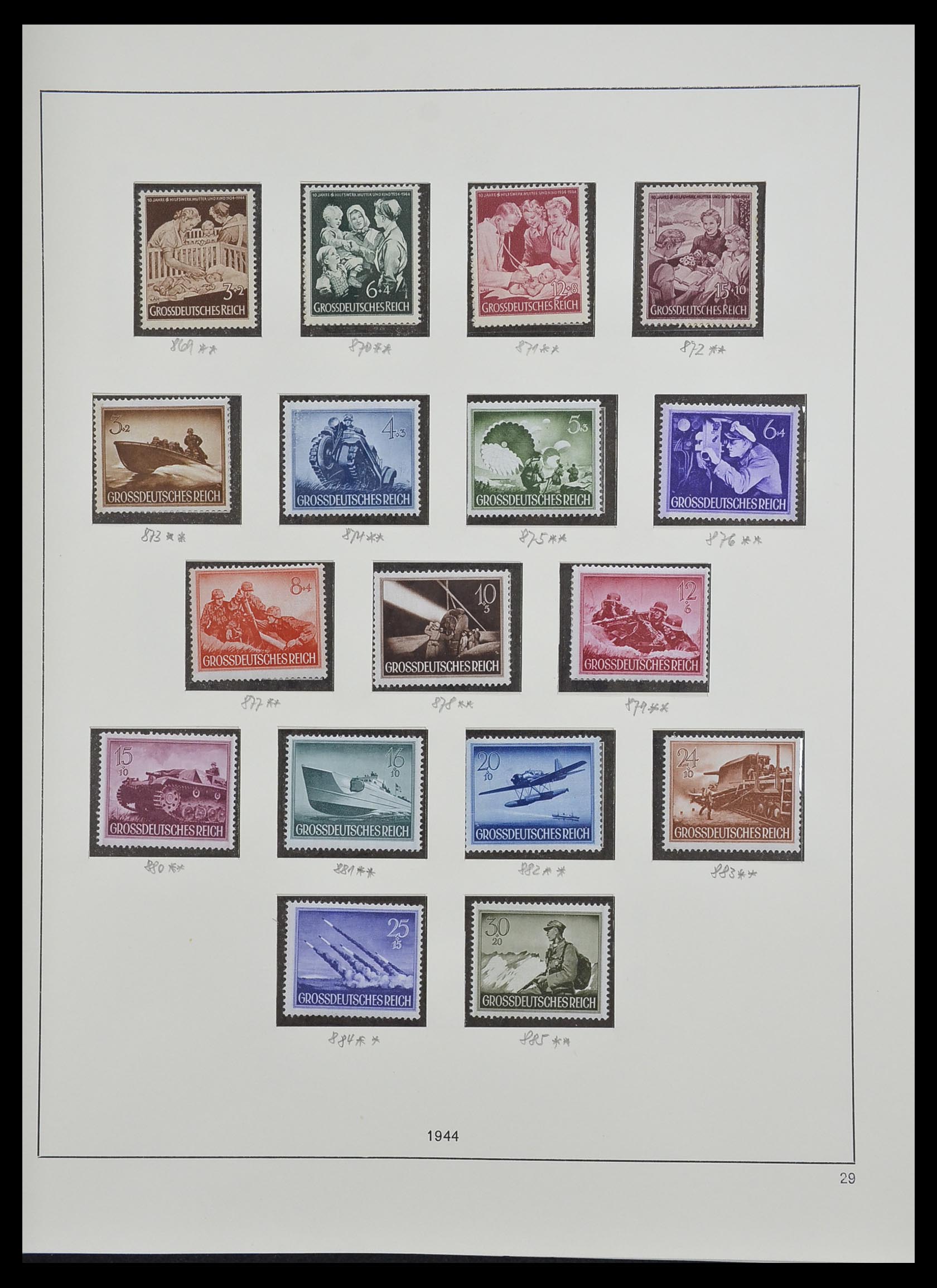 33214 030 - Postzegelverzameling 33214 Duitse Rijk 1933-1945.