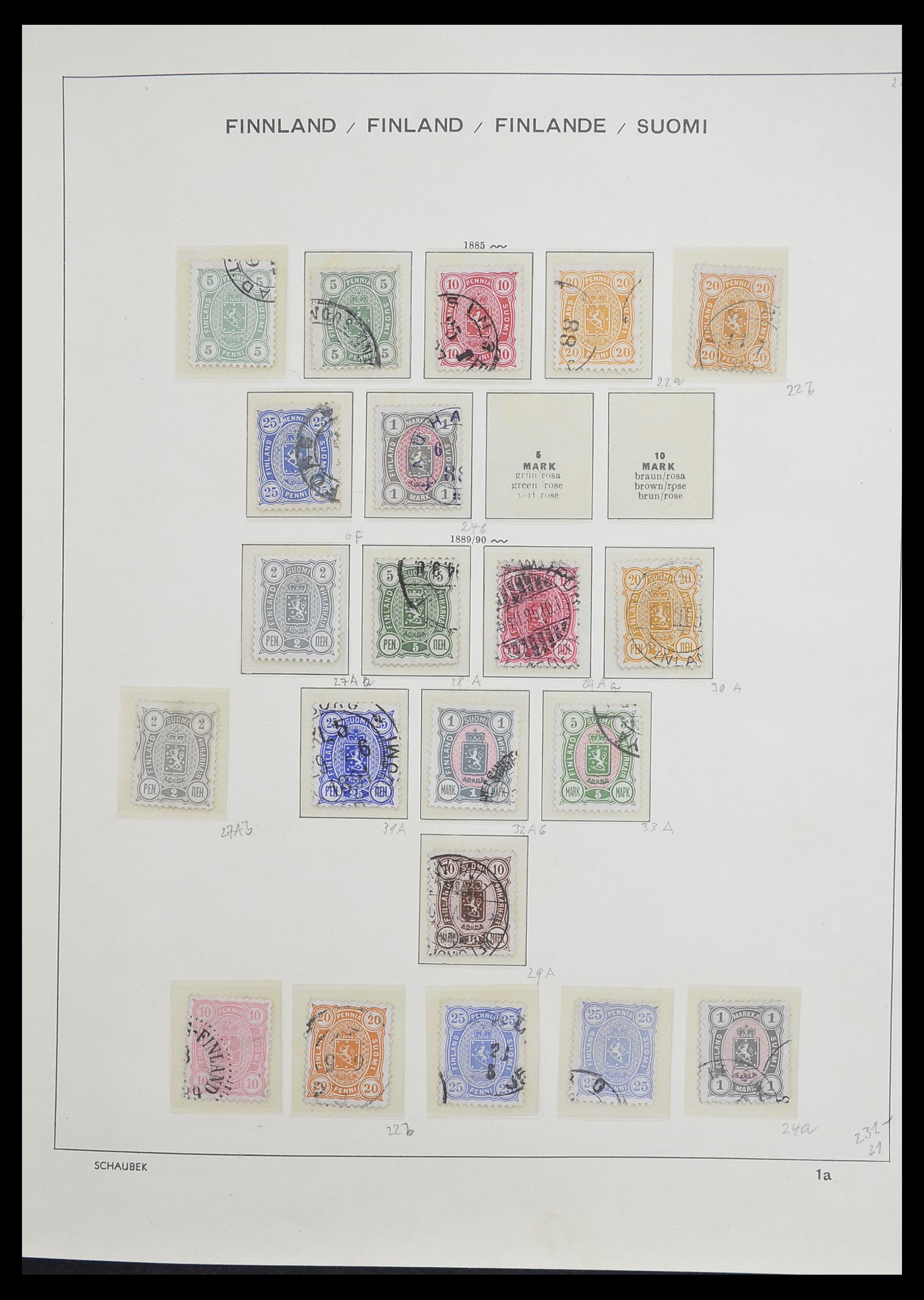 33226 005 - Postzegelverzameling 33226 Finland 1860-1996.