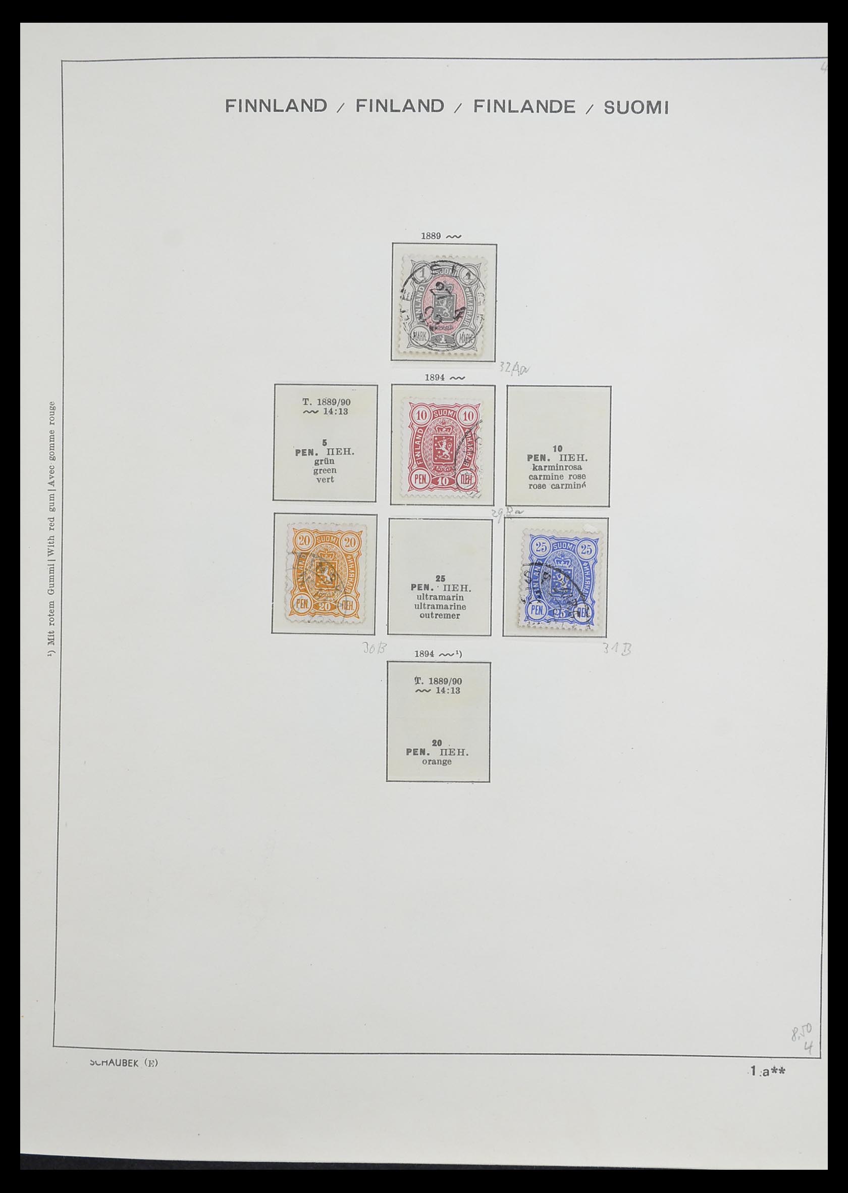 33226 006 - Postzegelverzameling 33226 Finland 1860-1996.