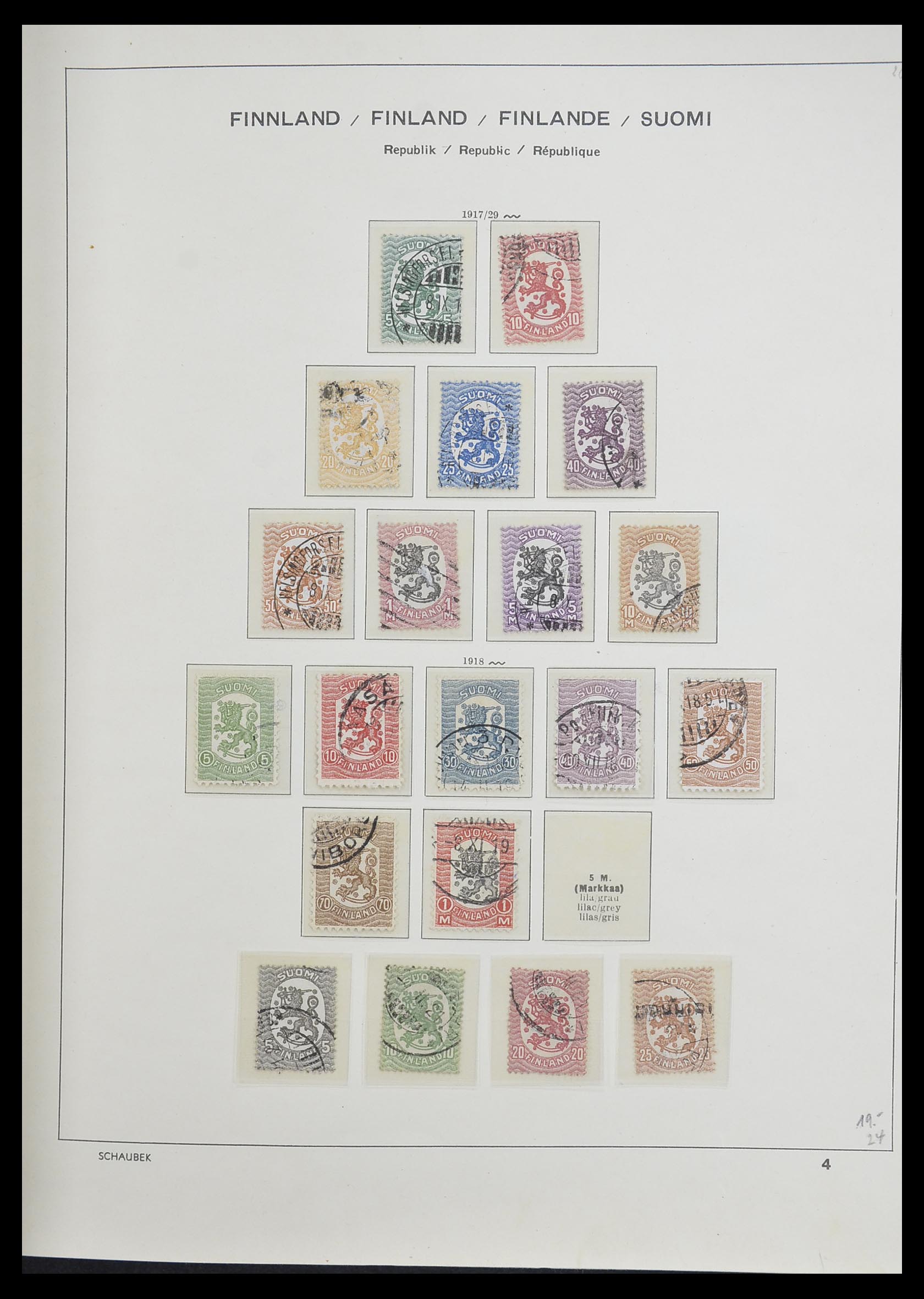 33226 010 - Postzegelverzameling 33226 Finland 1860-1996.