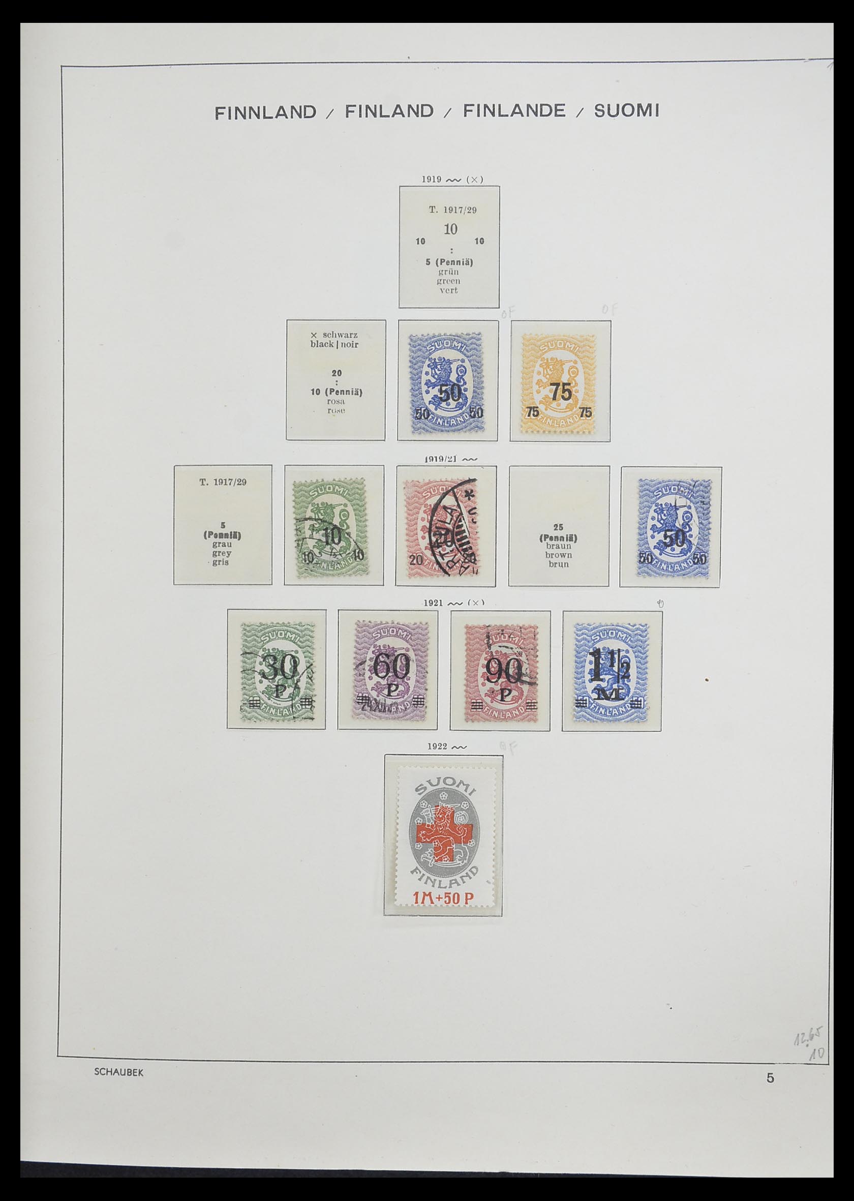 33226 011 - Postzegelverzameling 33226 Finland 1860-1996.