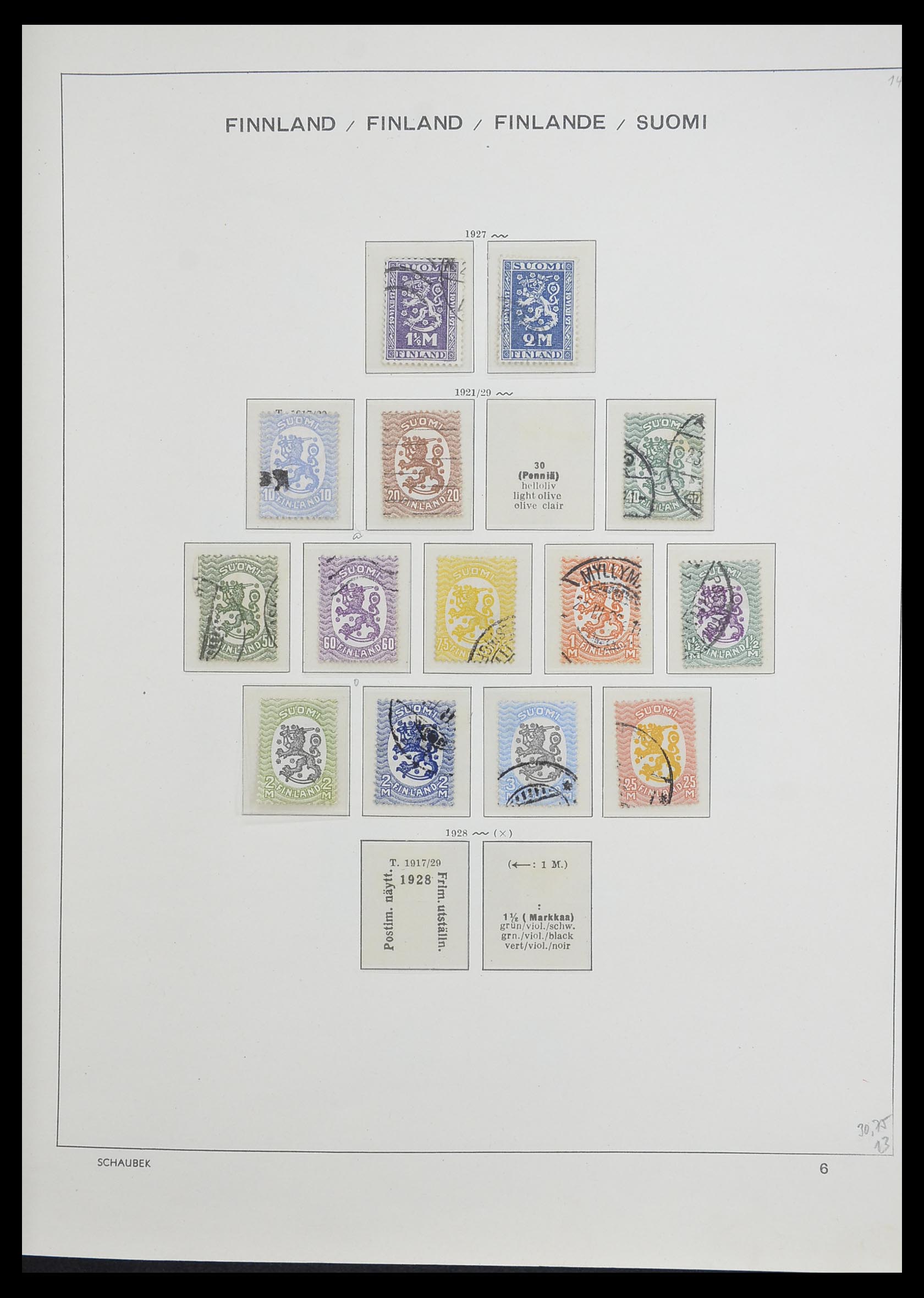 33226 012 - Postzegelverzameling 33226 Finland 1860-1996.