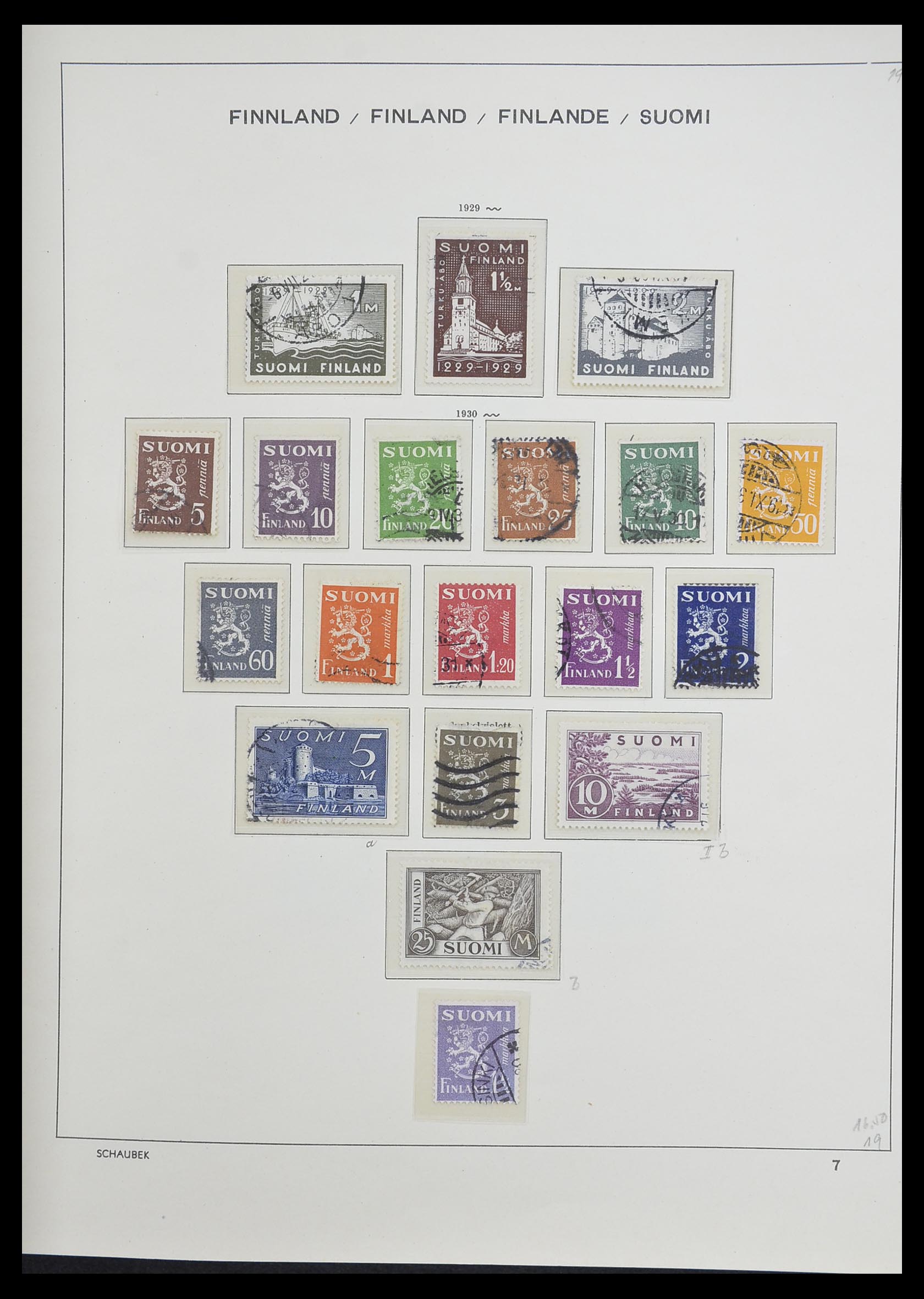 33226 016 - Postzegelverzameling 33226 Finland 1860-1996.