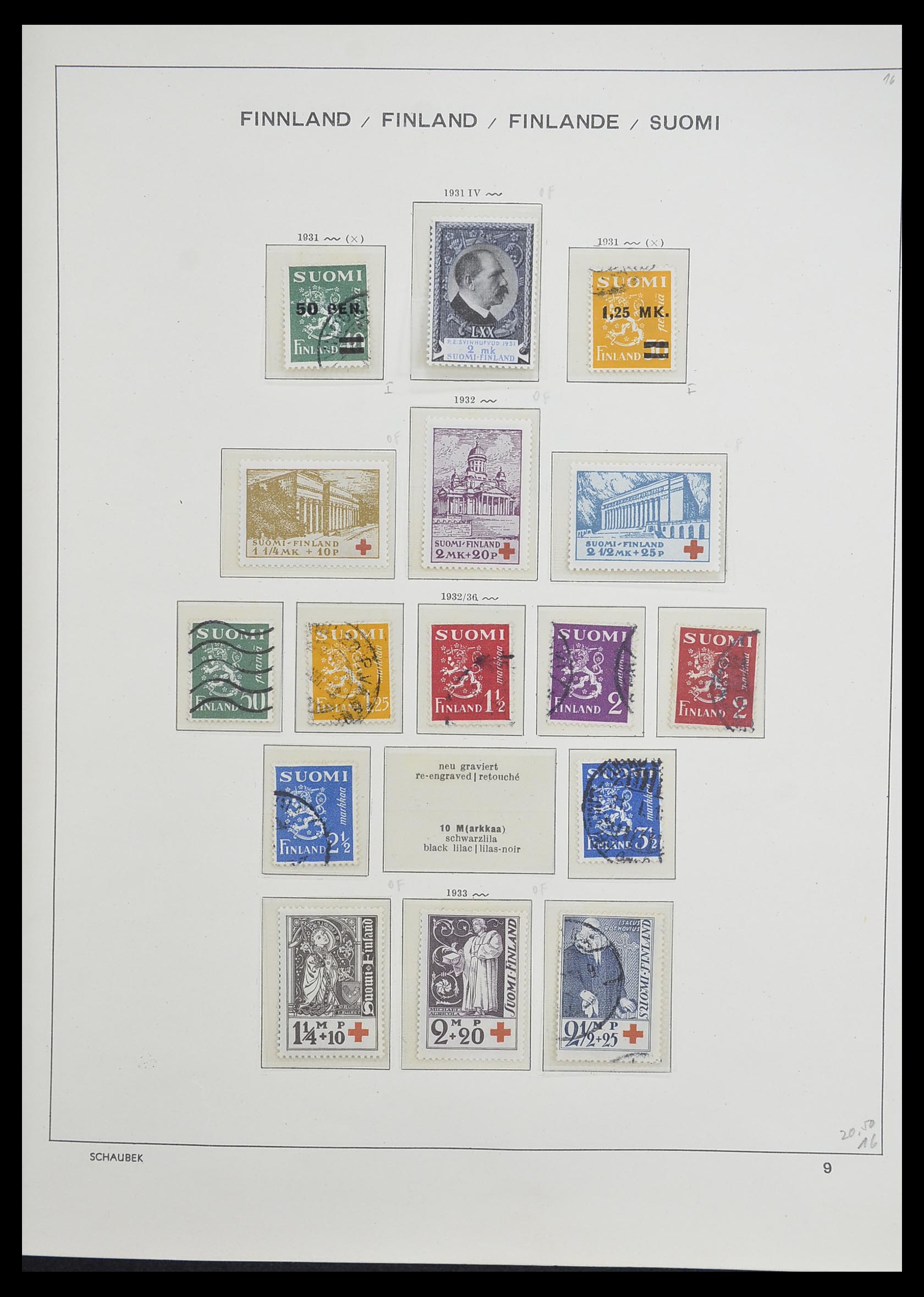 33226 018 - Postzegelverzameling 33226 Finland 1860-1996.
