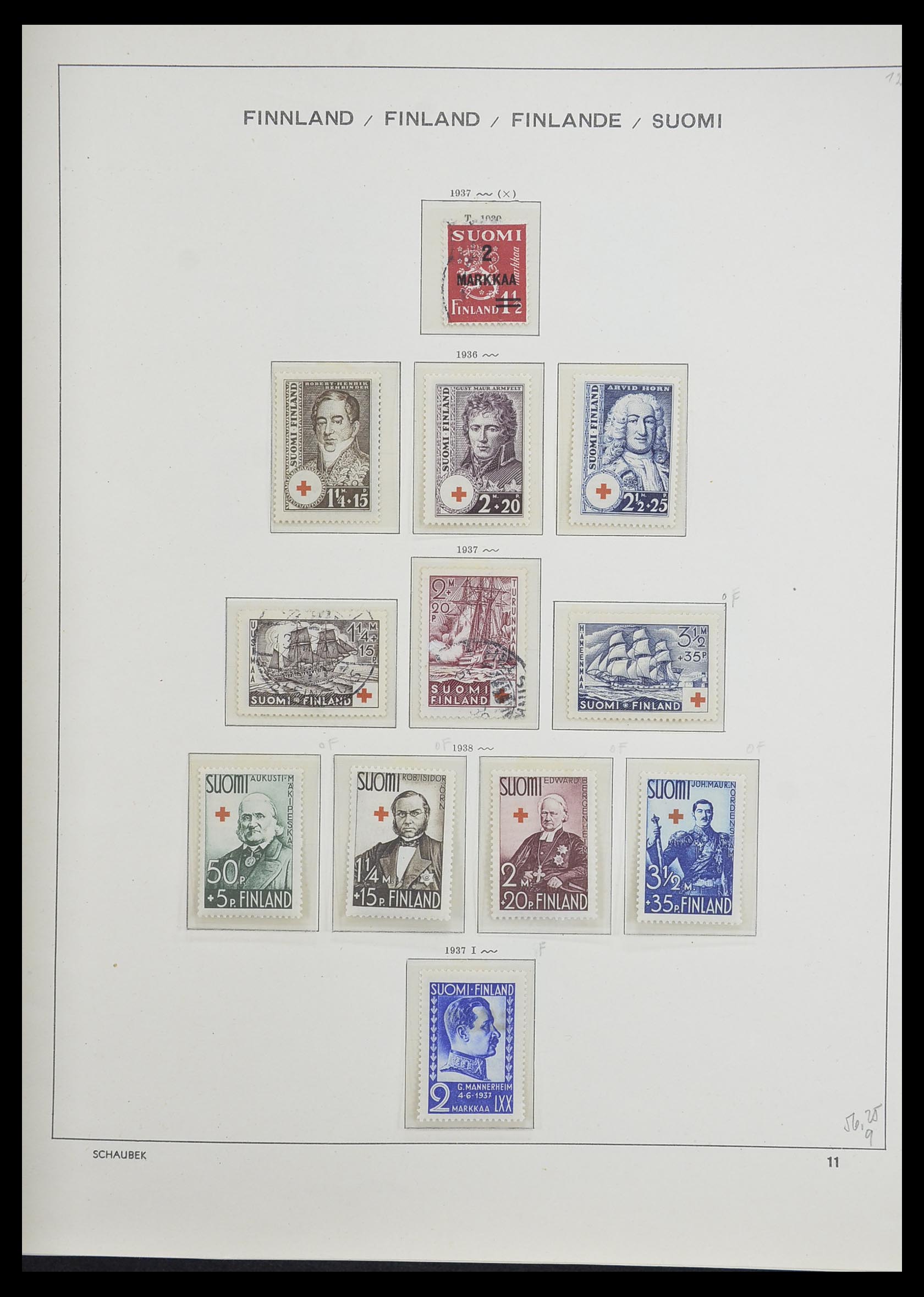 33226 020 - Postzegelverzameling 33226 Finland 1860-1996.