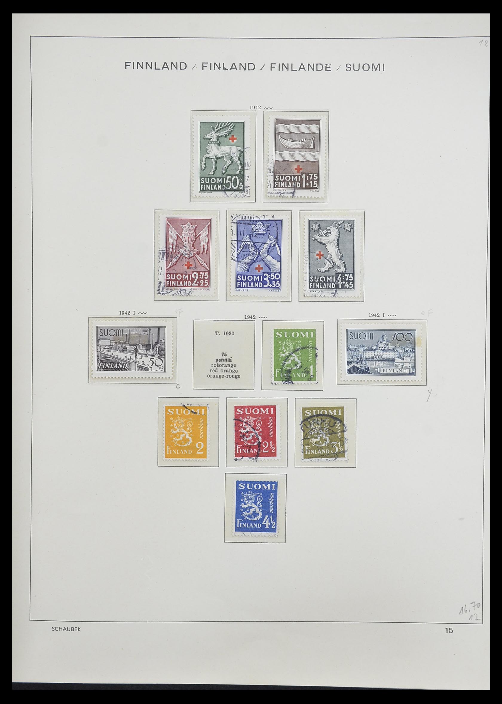 33226 024 - Postzegelverzameling 33226 Finland 1860-1996.