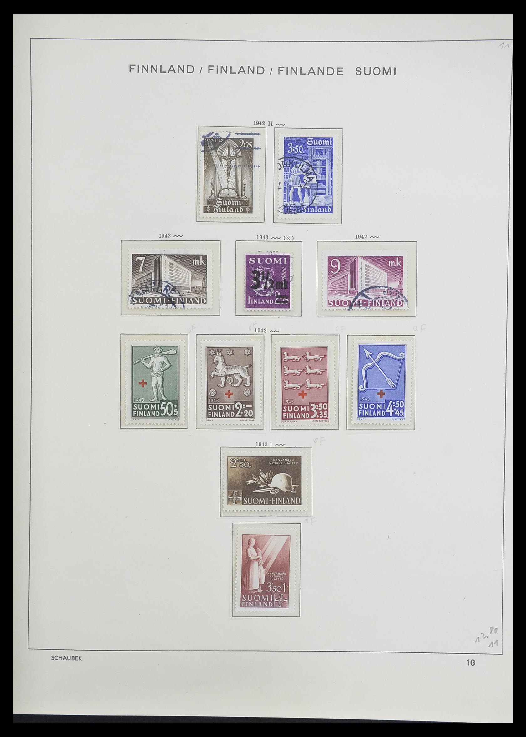 33226 025 - Postzegelverzameling 33226 Finland 1860-1996.