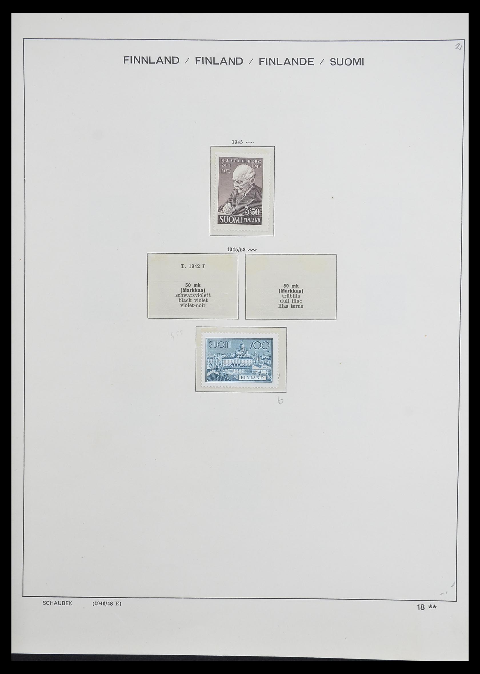 33226 028 - Postzegelverzameling 33226 Finland 1860-1996.