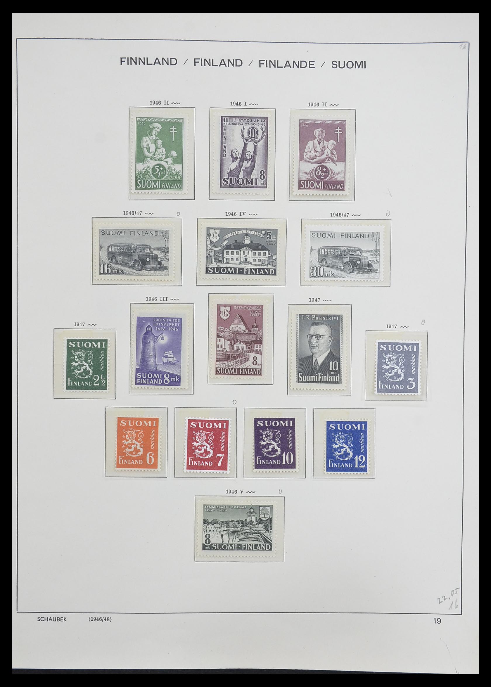 33226 030 - Postzegelverzameling 33226 Finland 1860-1996.