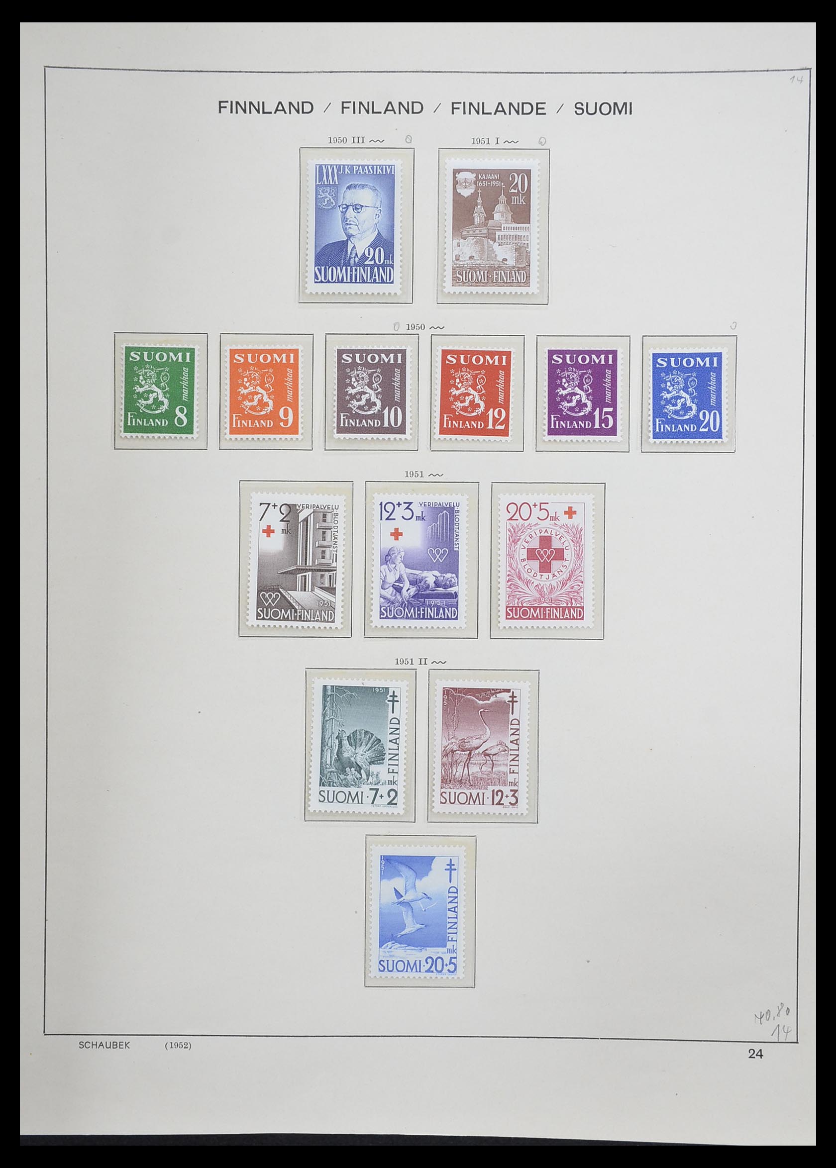 33226 035 - Postzegelverzameling 33226 Finland 1860-1996.