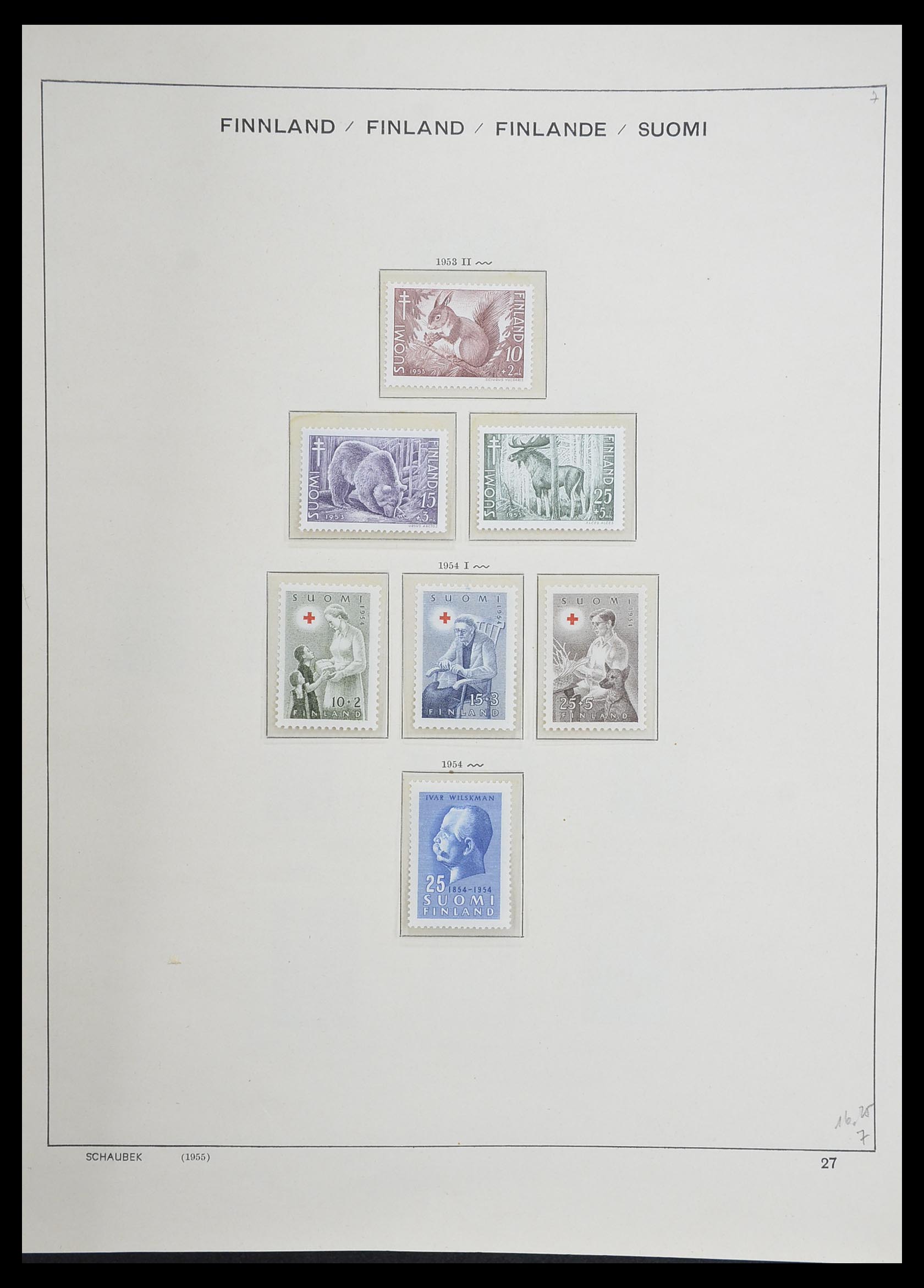 33226 038 - Postzegelverzameling 33226 Finland 1860-1996.
