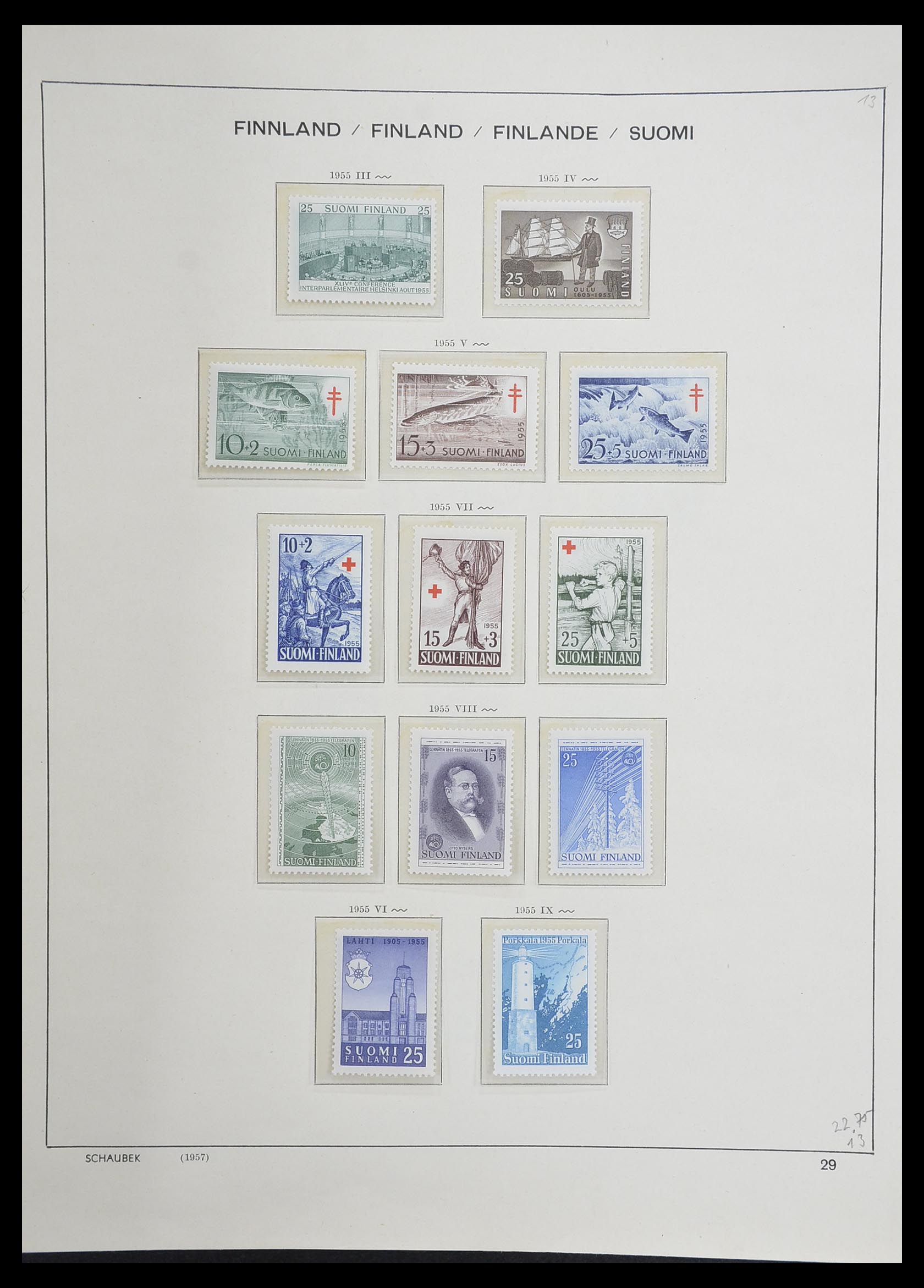 33226 040 - Postzegelverzameling 33226 Finland 1860-1996.