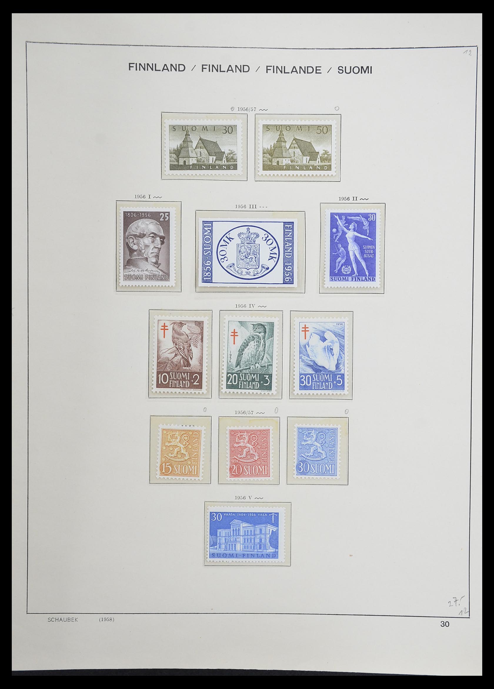 33226 041 - Postzegelverzameling 33226 Finland 1860-1996.