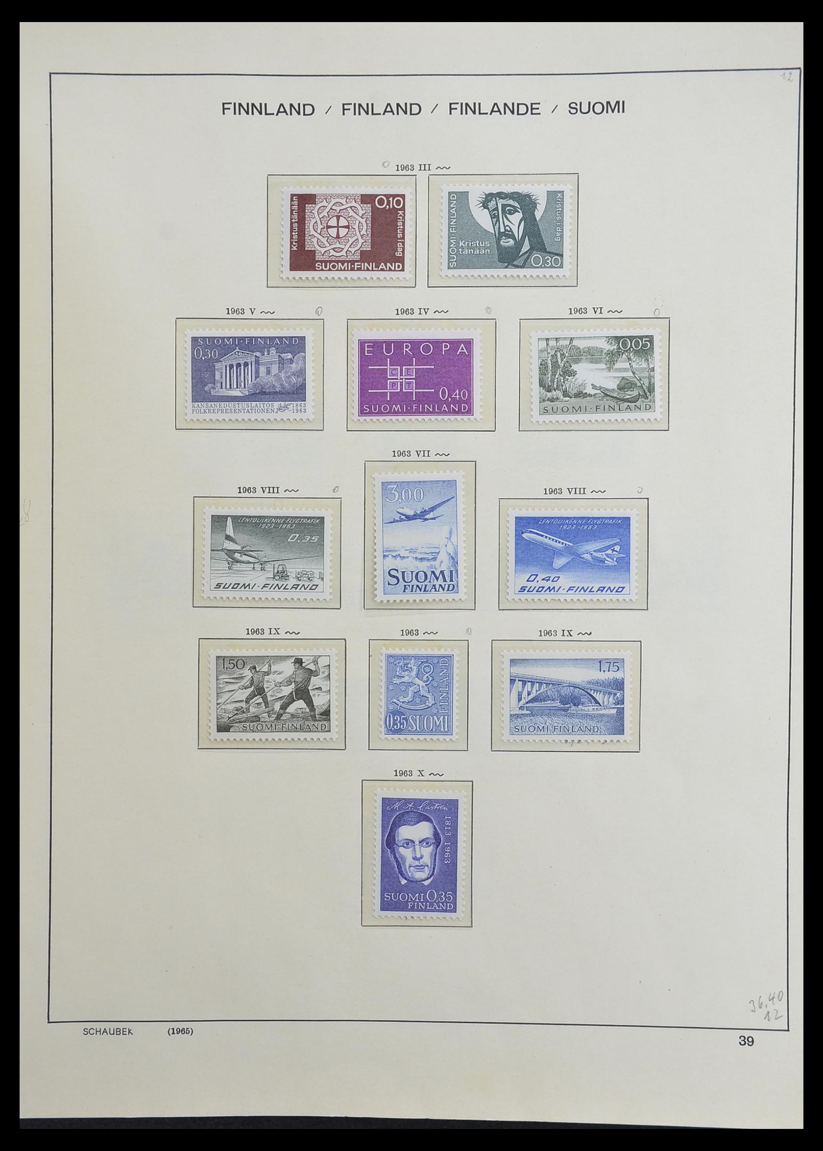 33226 050 - Postzegelverzameling 33226 Finland 1860-1996.