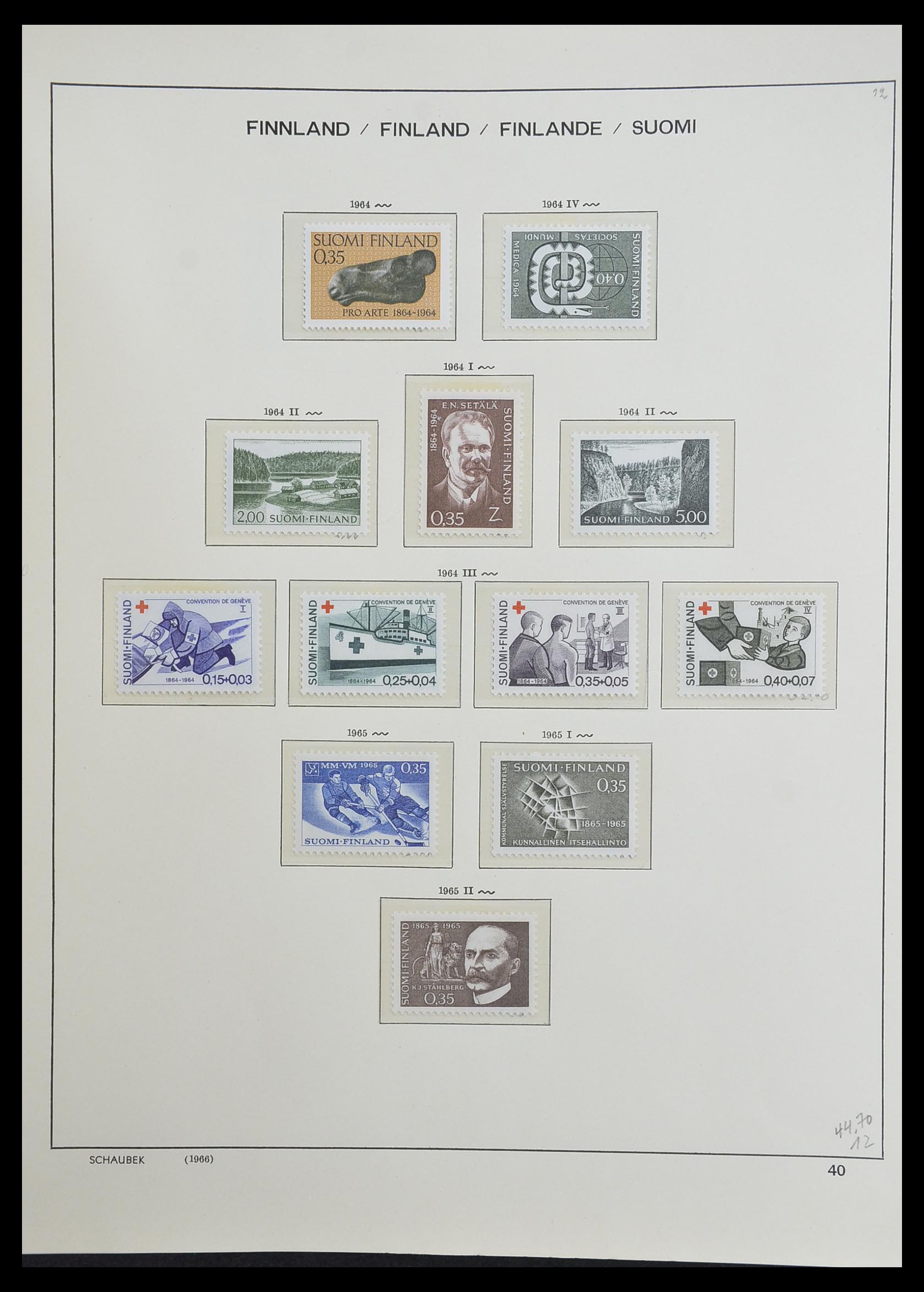 33226 051 - Postzegelverzameling 33226 Finland 1860-1996.