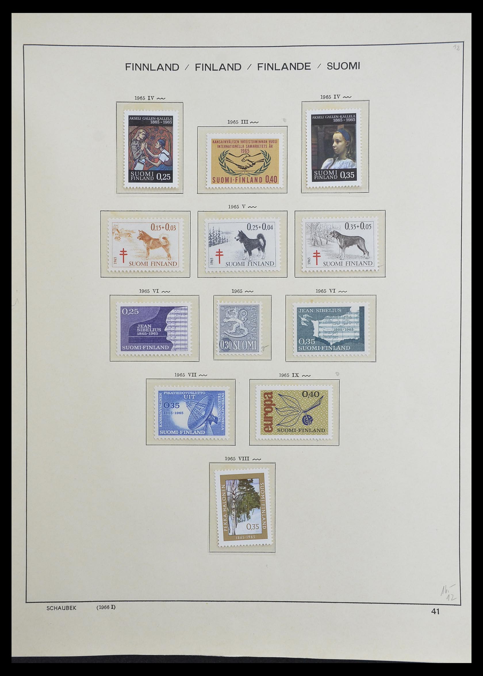 33226 052 - Postzegelverzameling 33226 Finland 1860-1996.