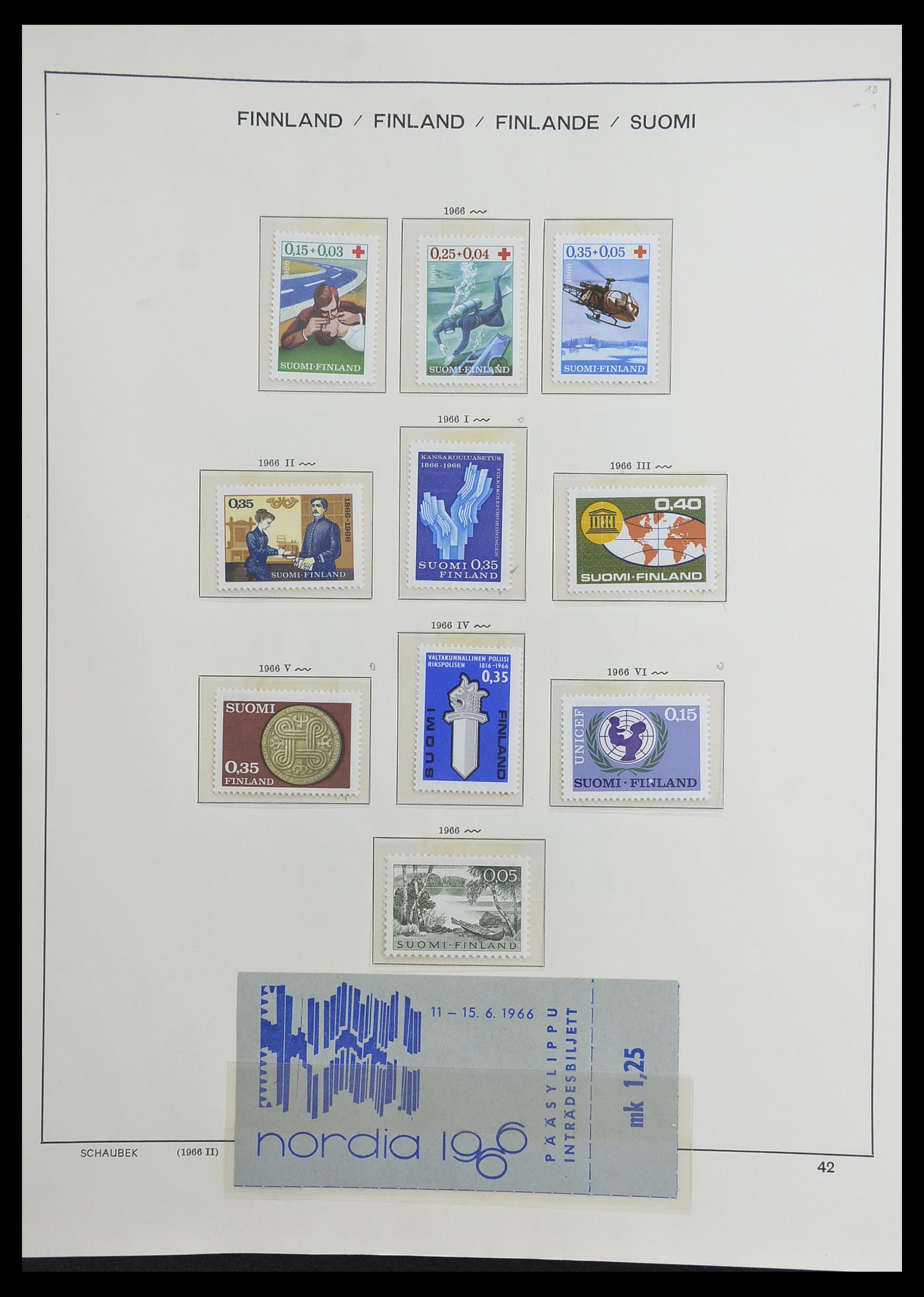 33226 054 - Postzegelverzameling 33226 Finland 1860-1996.