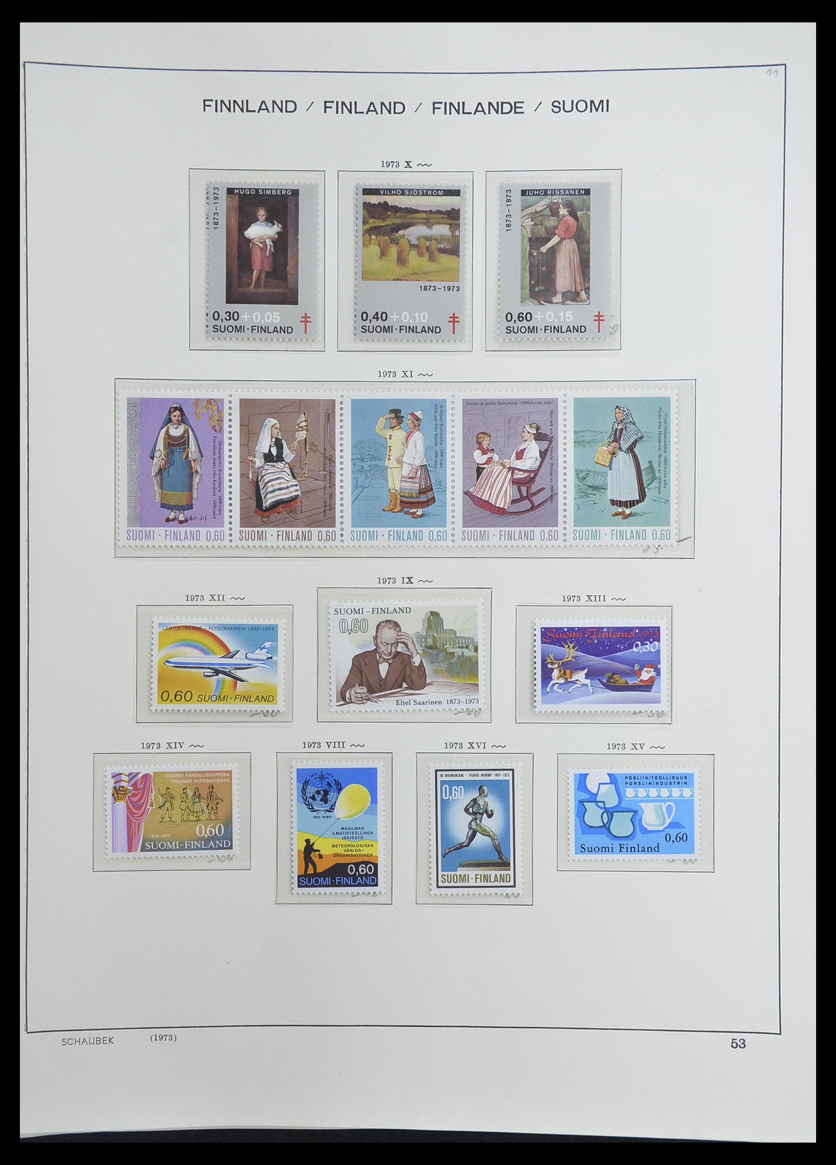 33226 065 - Postzegelverzameling 33226 Finland 1860-1996.