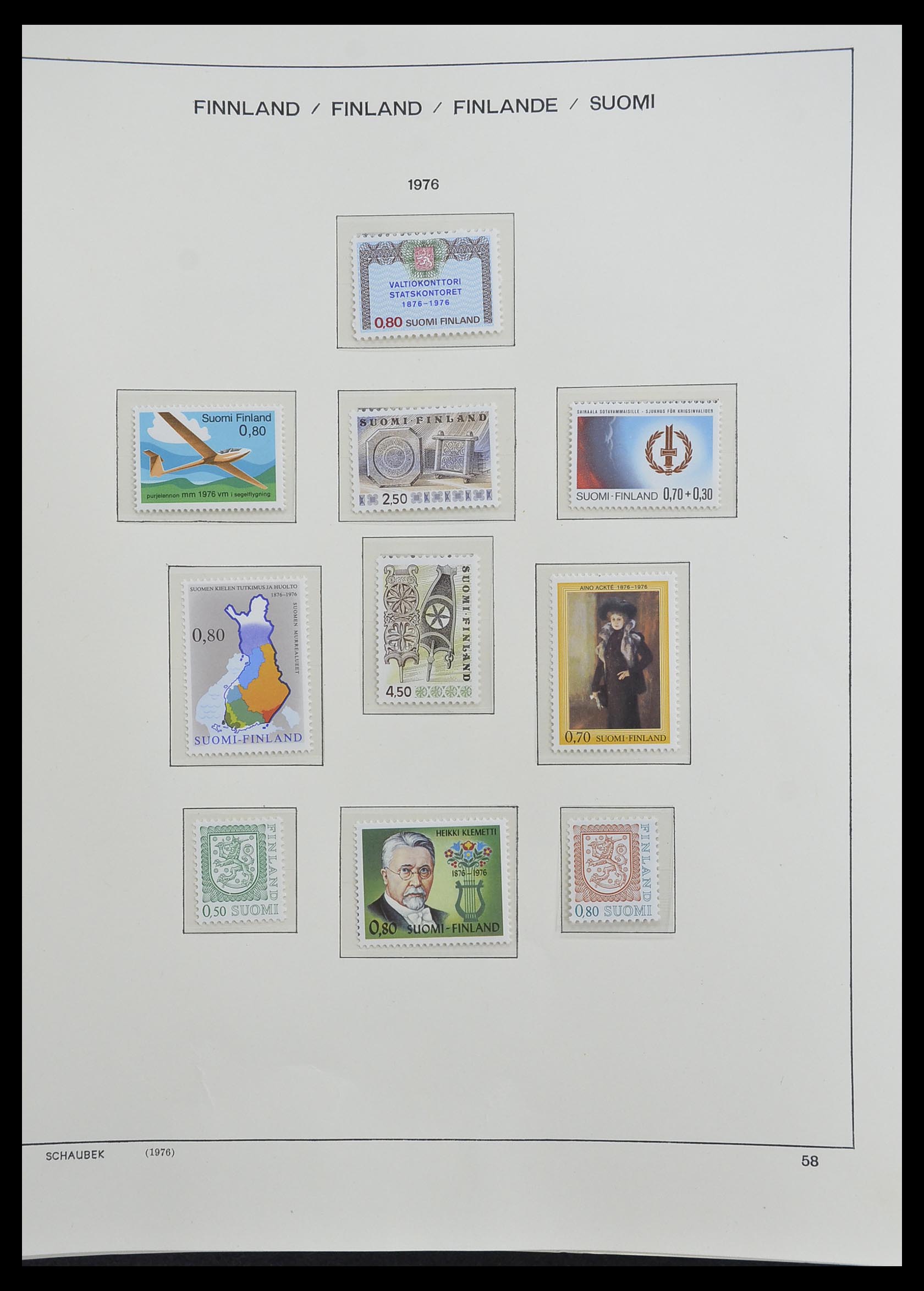 33226 074 - Postzegelverzameling 33226 Finland 1860-1996.
