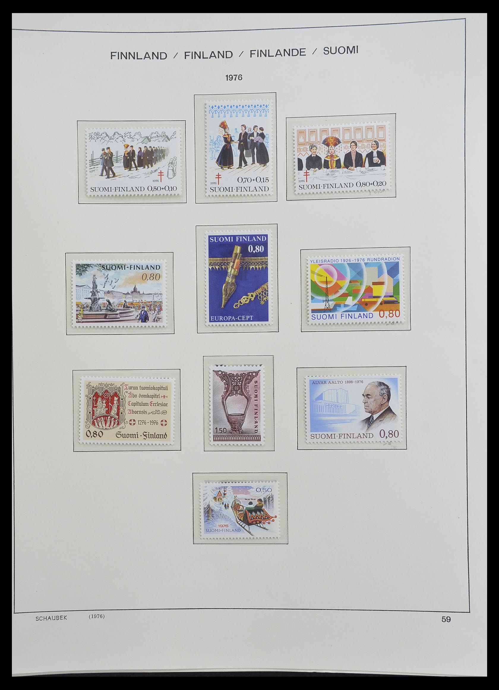 33226 075 - Postzegelverzameling 33226 Finland 1860-1996.